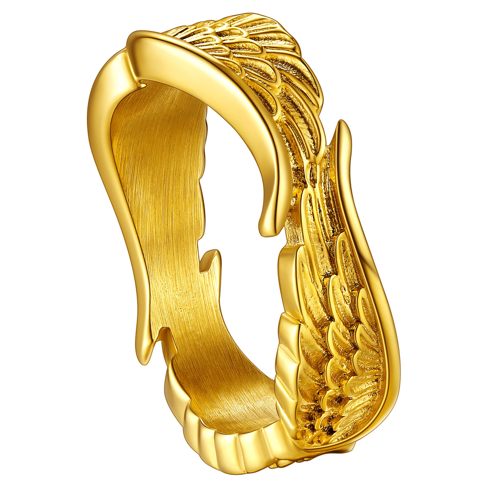Antique Ring Feather Angel Wing for Men Women