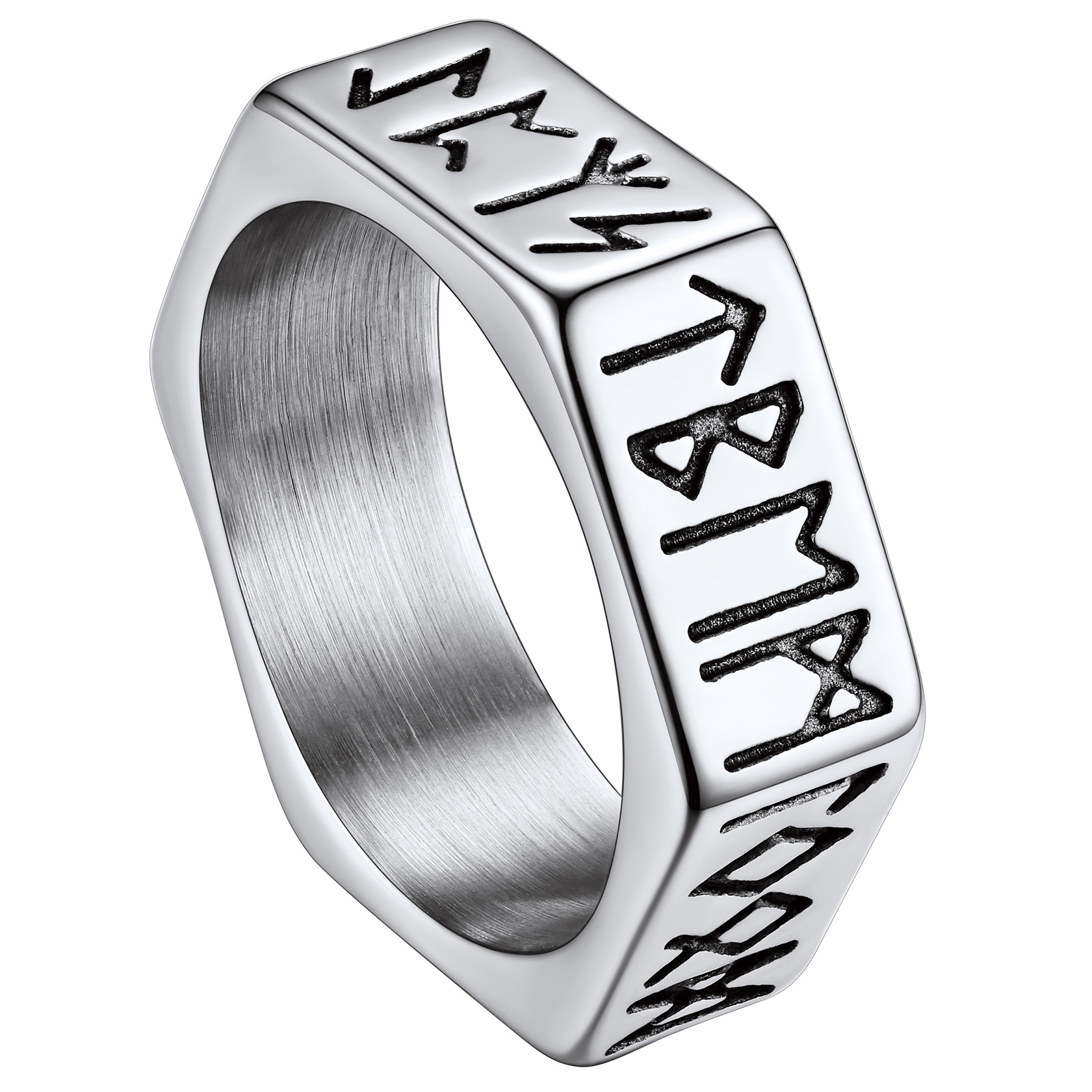 Nordic Rune Hexagonal Ring