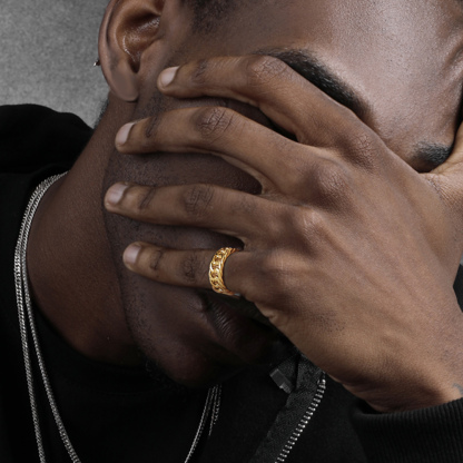 Chain-link Cuban chain ring