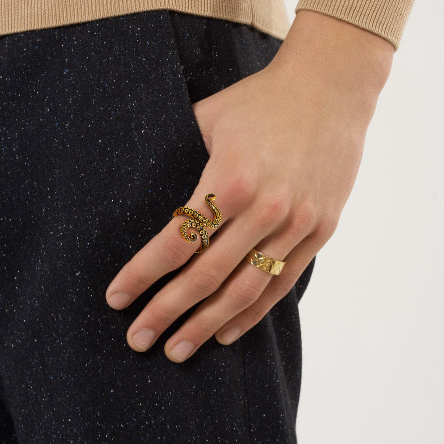 Stainless Steel Octopus Ring