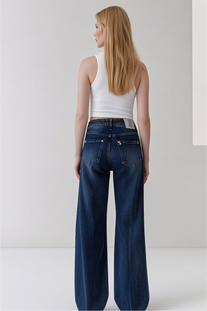 Ribcage Wide Leg Jeans-Stretch