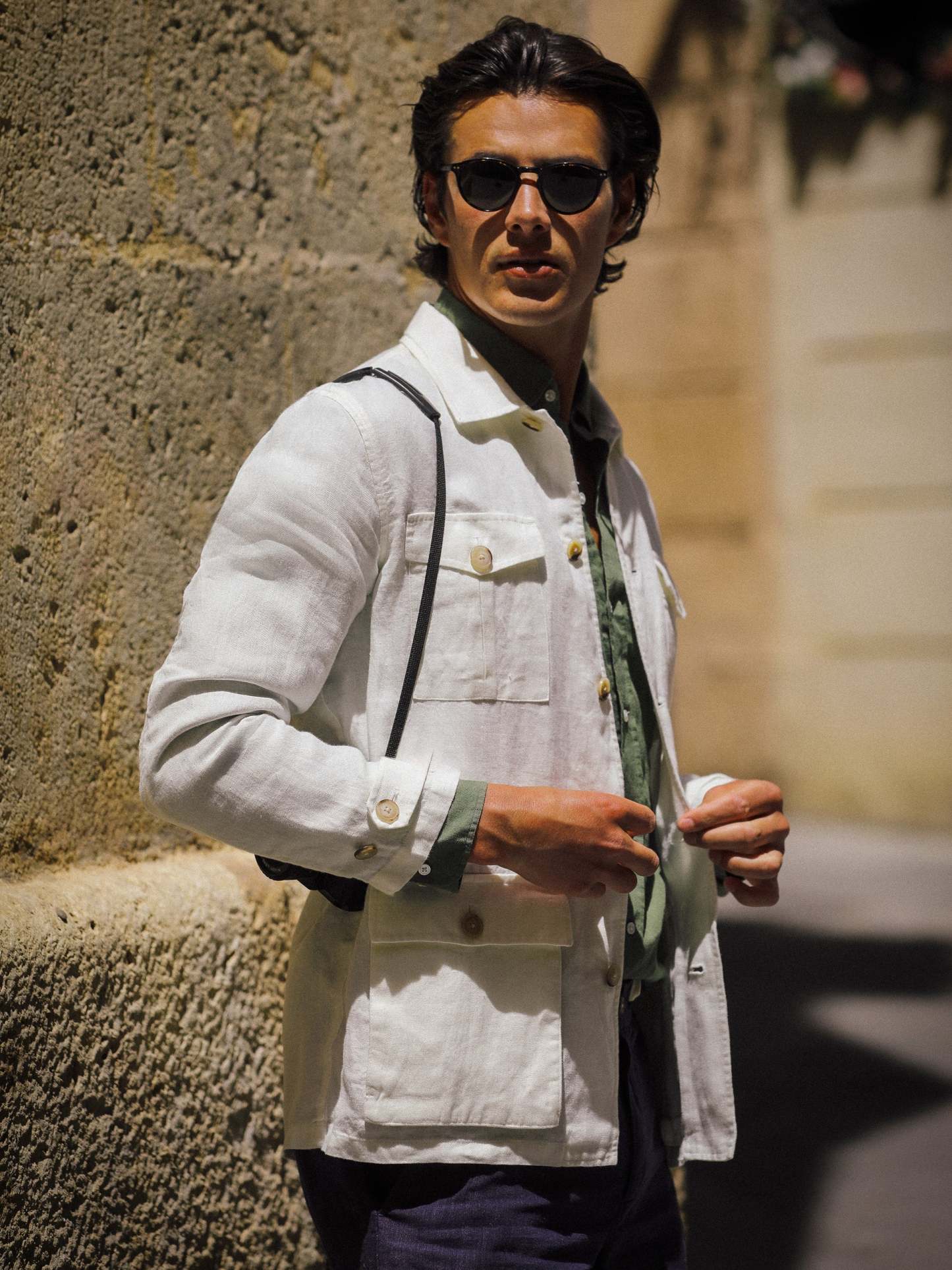 Brando Linen Safari Jacket in Herringbone-New Feature DemoNew Feature Demo