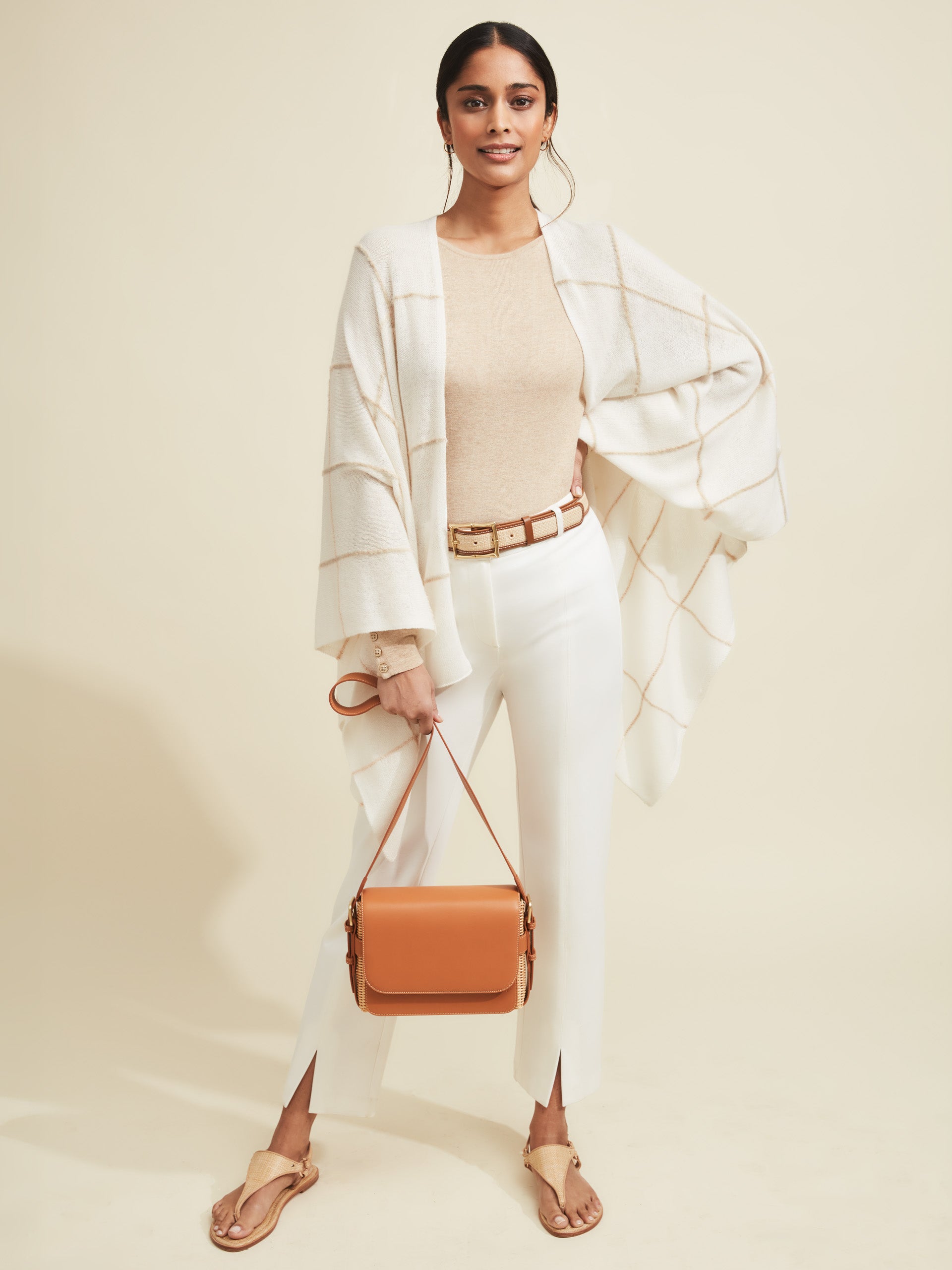 Chantal Cashmere Wrap in Window Pane-New Feature DemoNew Feature Demo