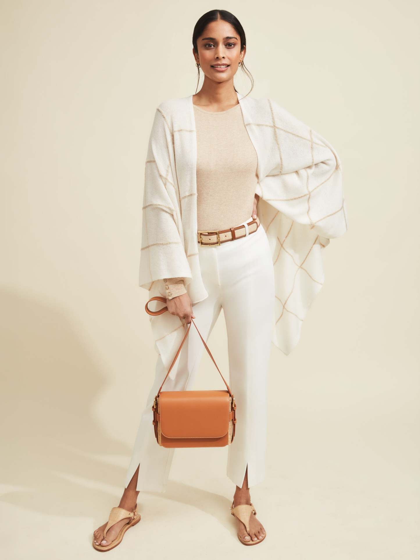 Chantal Cashmere Wrap in Window Pane-New Feature DemoNew Feature Demo