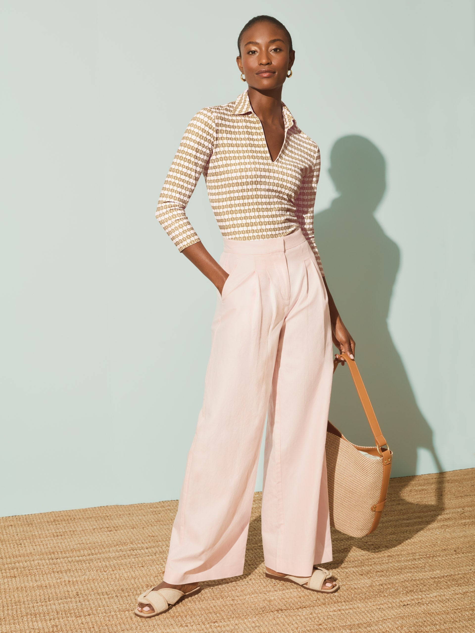 Aida 3/4 Sleeve Top in Aberdeen Geo-New Feature DemoNew Feature Demo