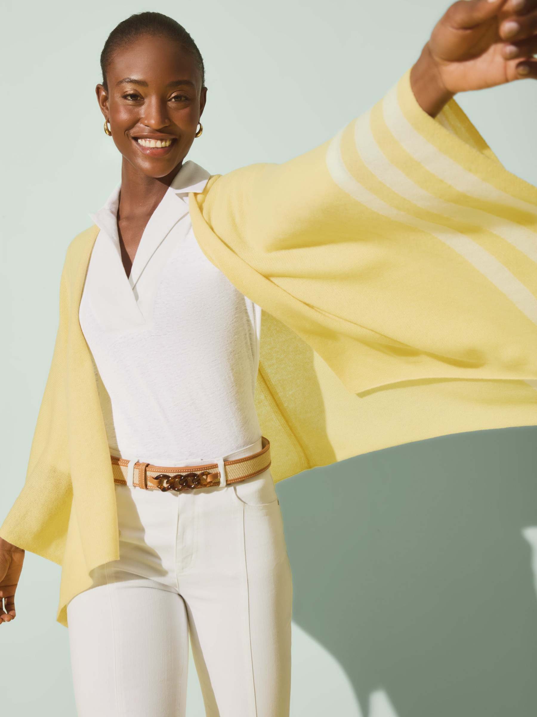 Veronique Cashmere Wrap in Stripe-New Feature DemoNew Feature Demo