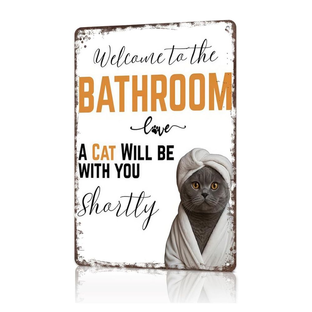 Vintage Black & White Humor Metal Sign