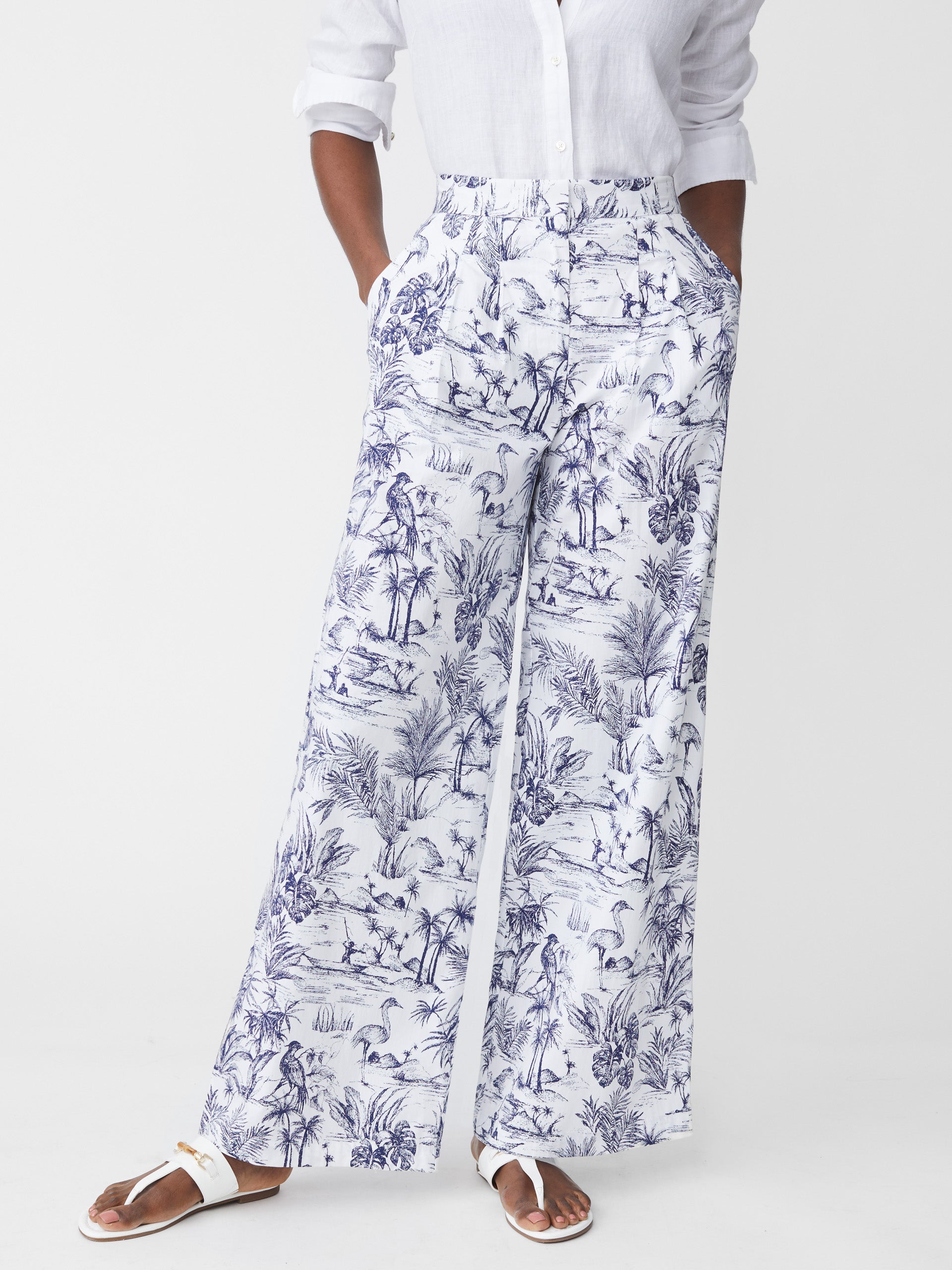 Amal Pants in Heron Toile-New Feature DemoNew Feature Demo