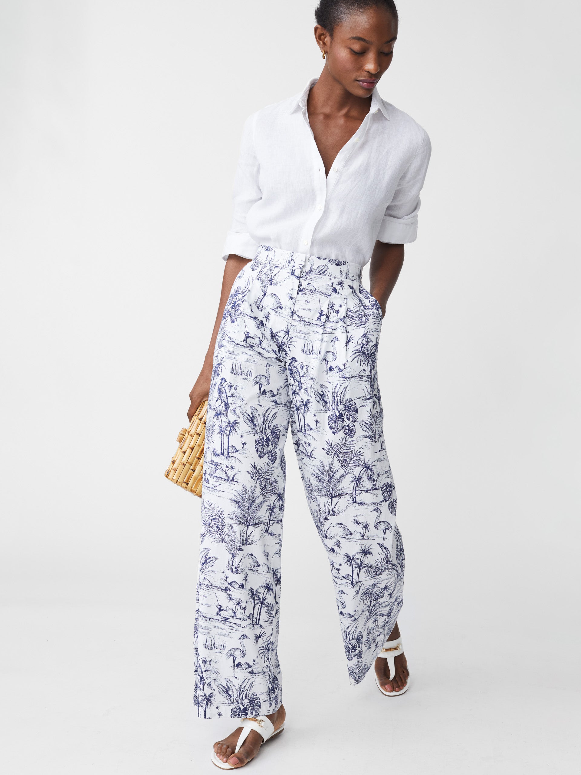 Amal Pants in Heron Toile-New Feature DemoNew Feature Demo