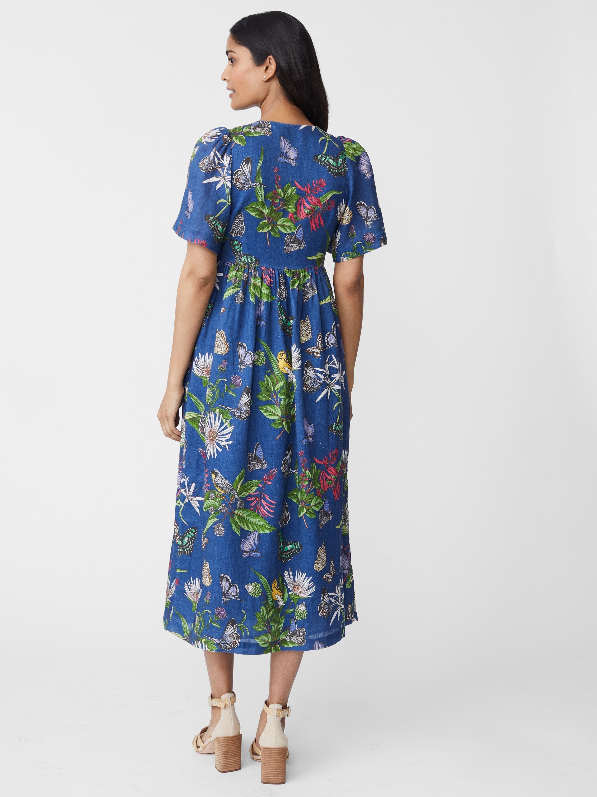 Annora Linen Dress in Jardin Mariposa-New Feature DemoNew Feature Demo