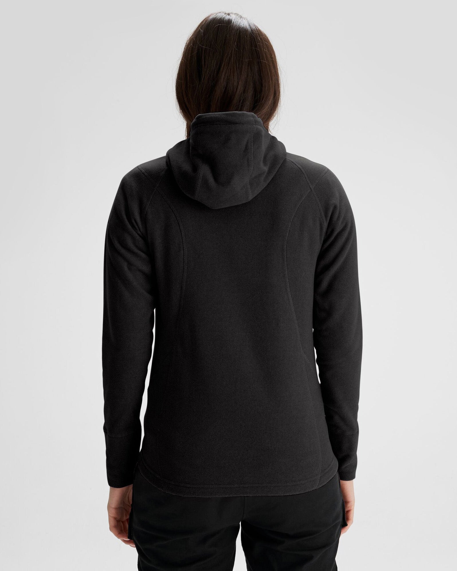 Women's Mt Aspiring Hooded Fleece Jacket  - Black Stingray-New Feature Demo