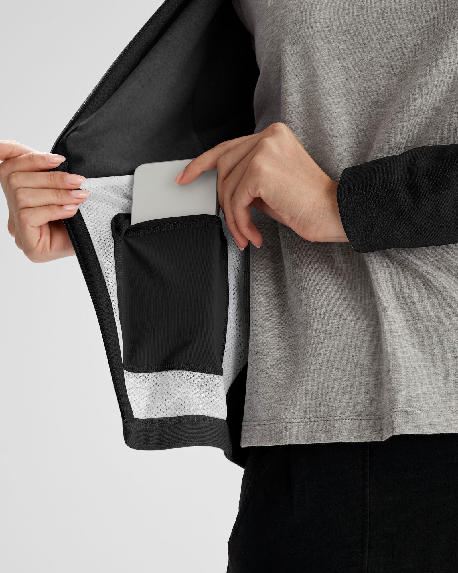 Women's Mt Aspiring Hooded Fleece Jacket  - Black Stingray-New Feature Demo