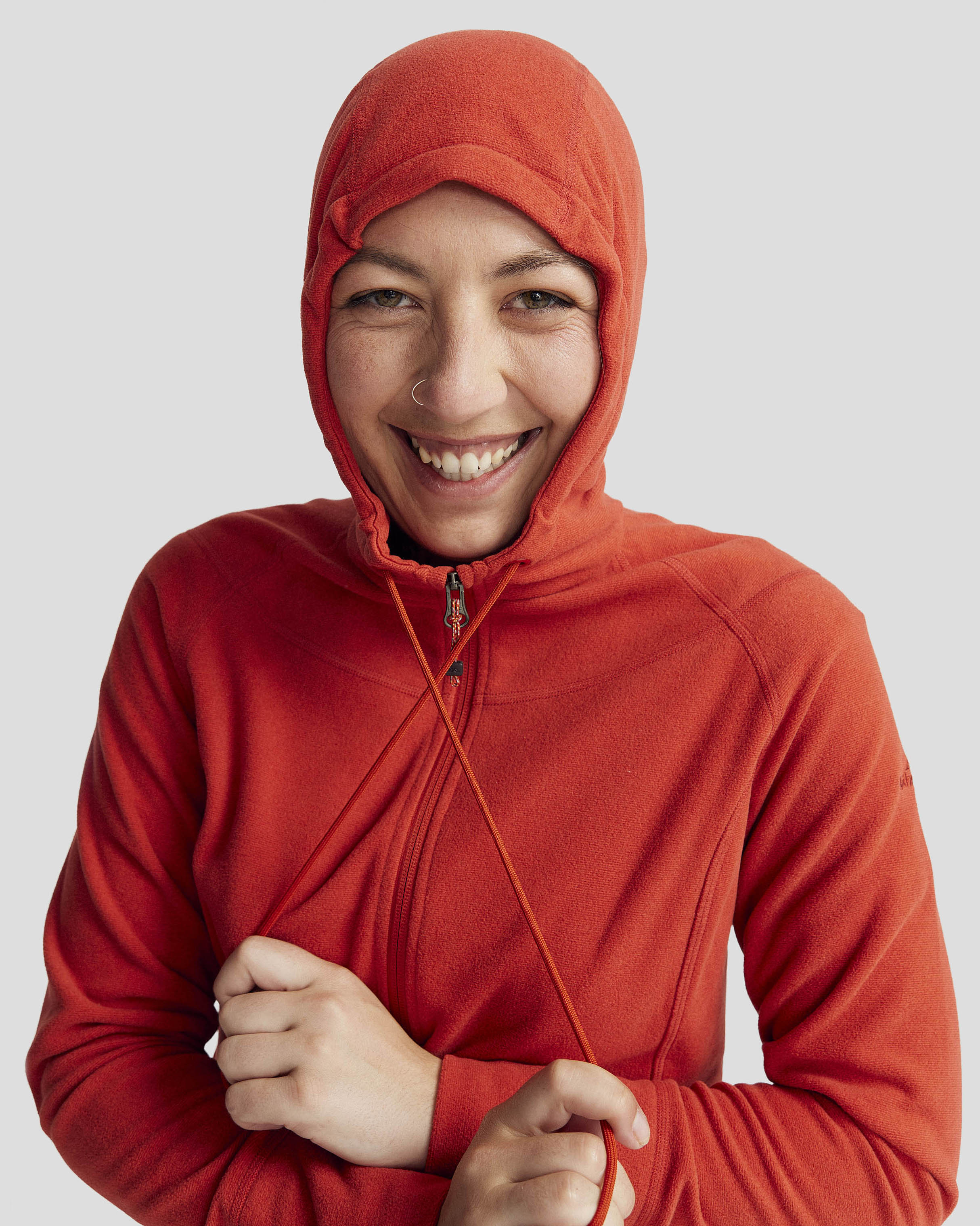 Women's Mt Aspiring Hooded Fleece Jacket  - Spicy Chilli Pepper-New Feature Demo