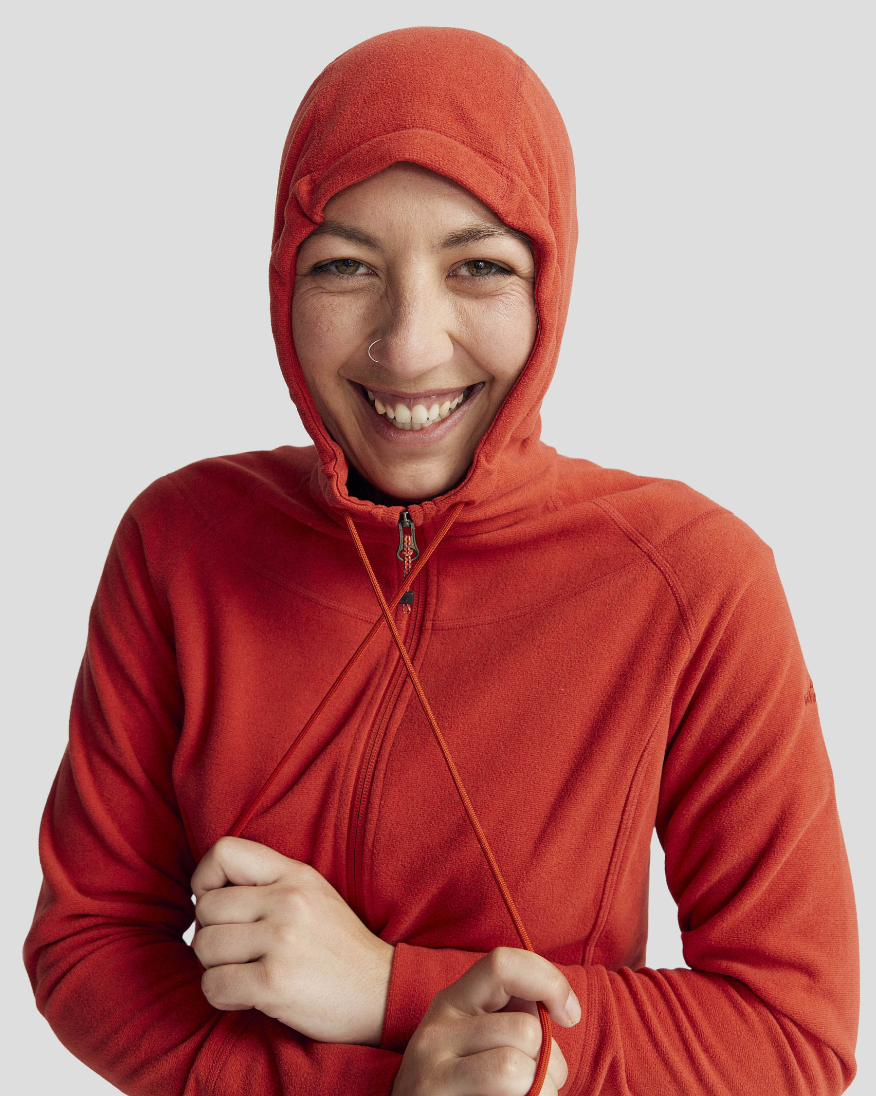 Women's Mt Aspiring Hooded Fleece Jacket  - Spicy Chilli Pepper-New Feature Demo