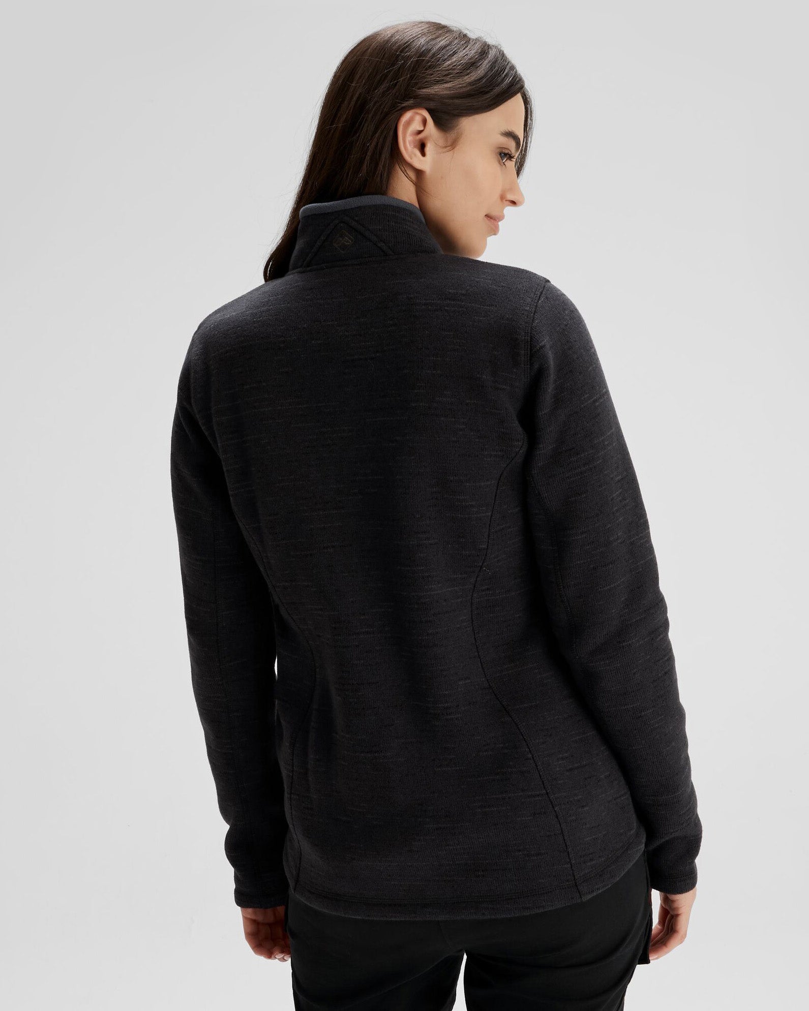 Women's Aikman Fleece Jacket - Black Marle-New Feature Demo