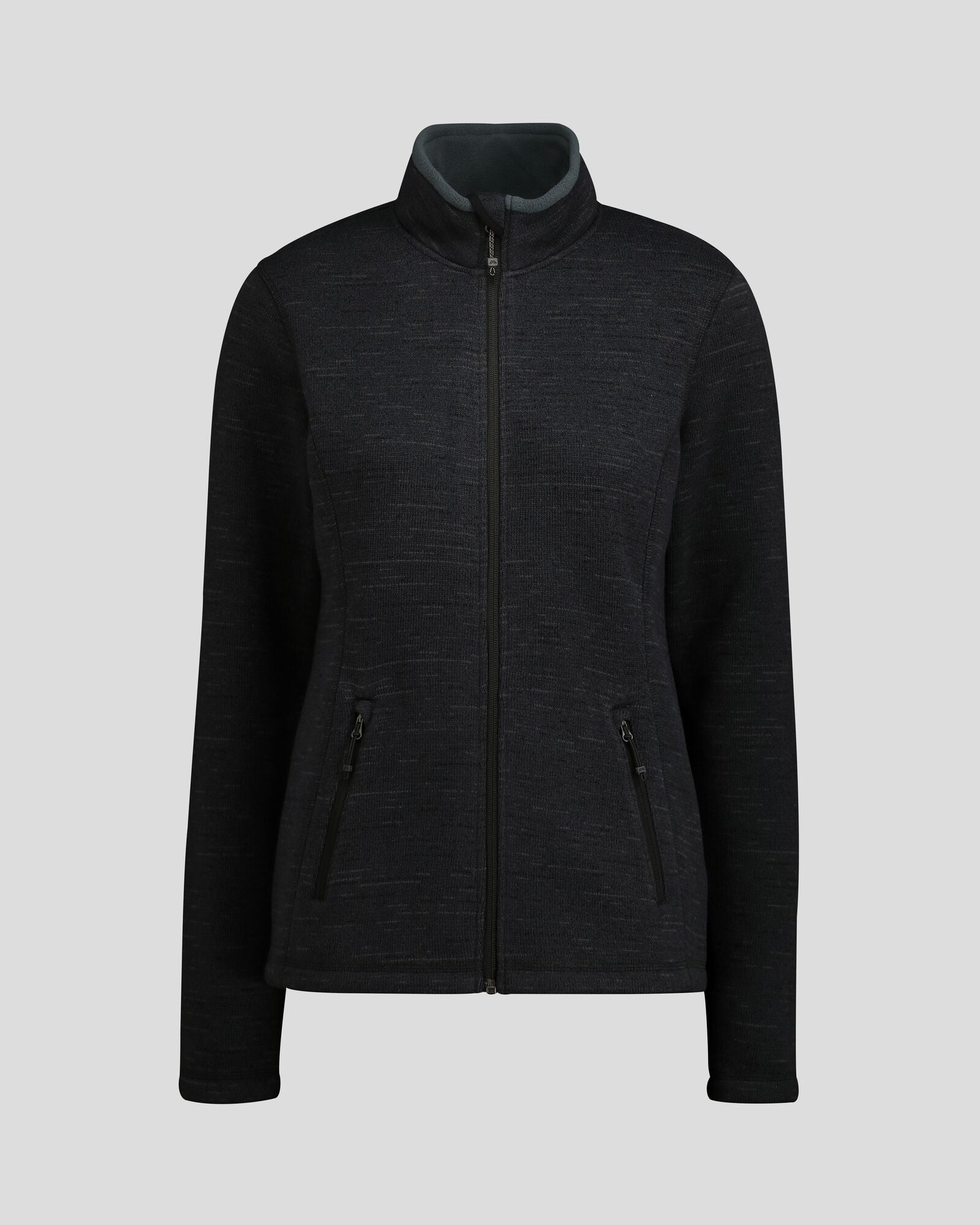 Women's Aikman Fleece Jacket - Black Marle-New Feature Demo