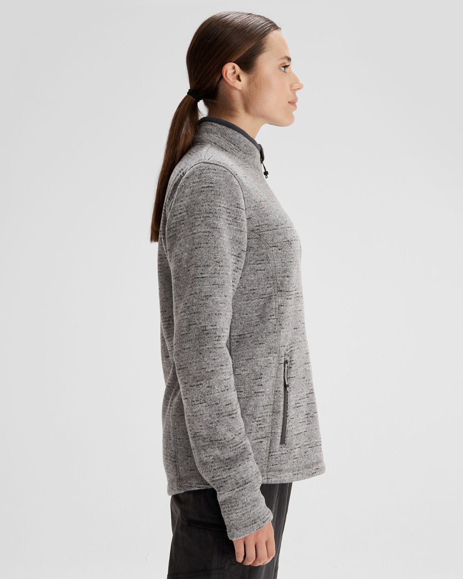 Women's Aikman Fleece Jacket - Steel Grey Marle-New Feature Demo