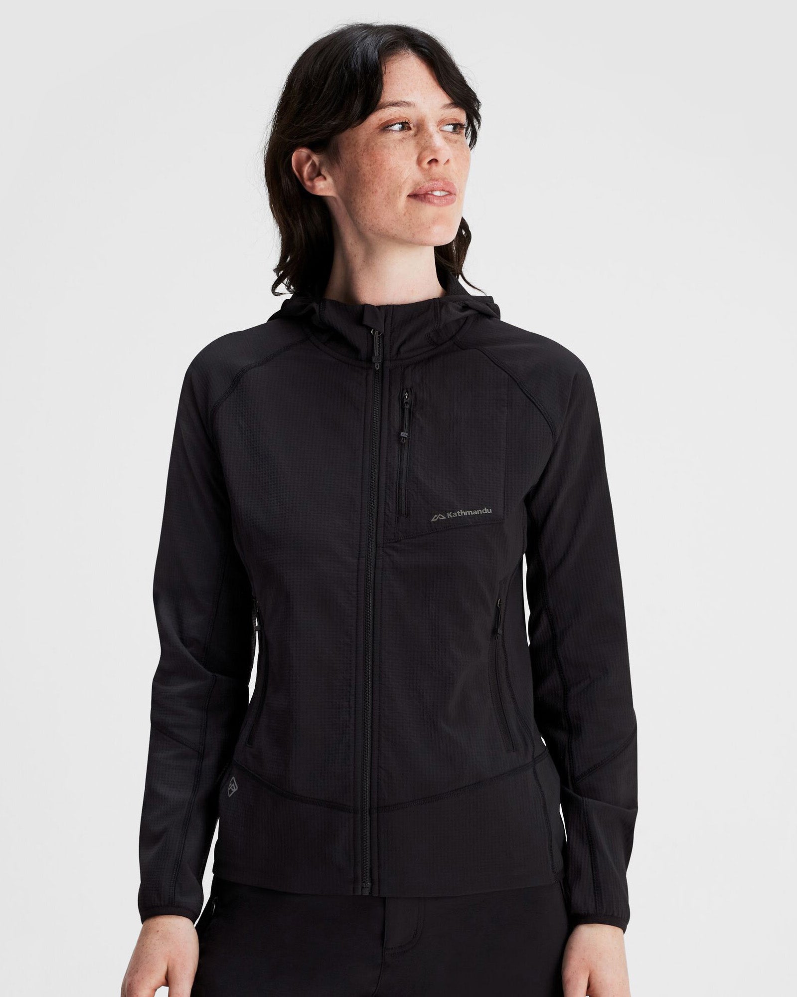 Women's Aysen Hooded Fleece Jacket - Black Stingray-New Feature Demo