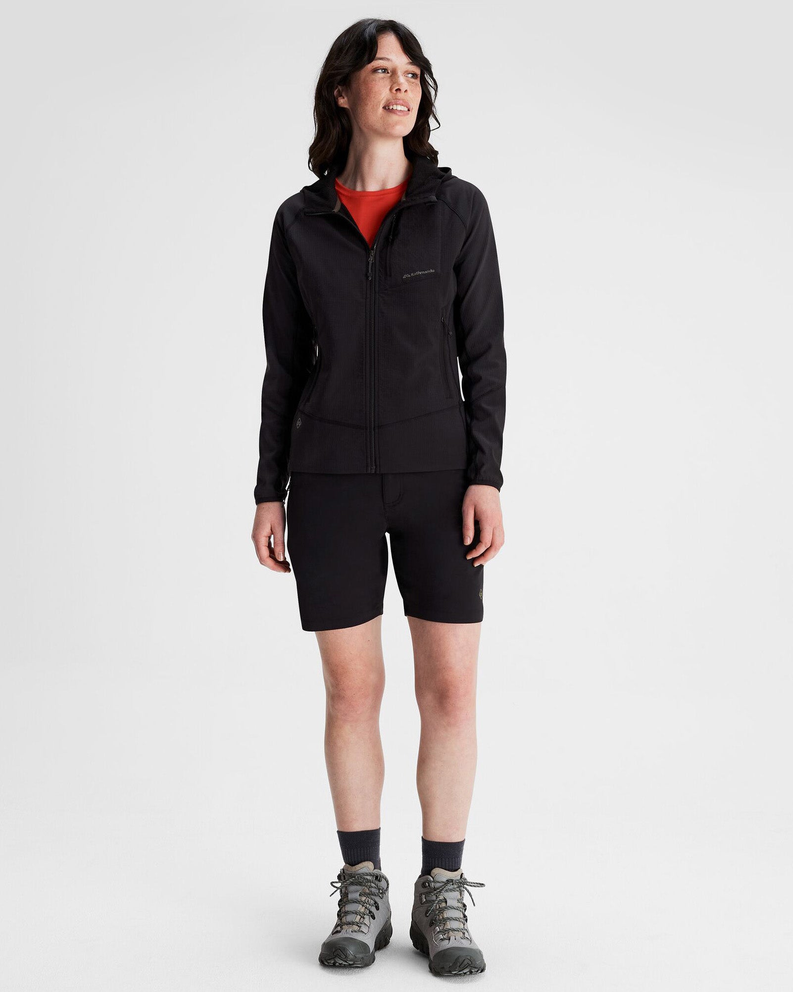 Women's Aysen Hooded Fleece Jacket - Black Stingray-New Feature Demo