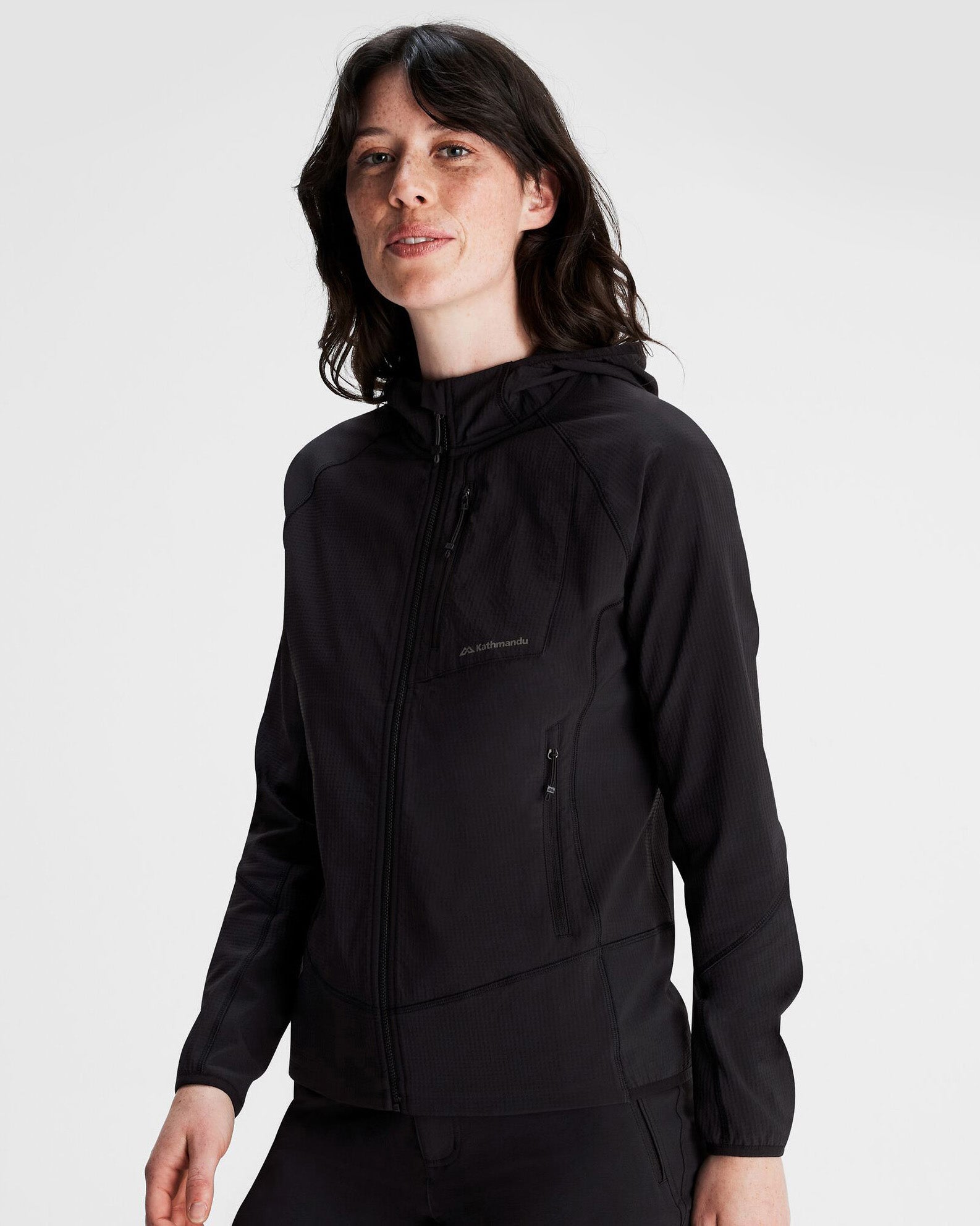Women's Aysen Hooded Fleece Jacket - Black Stingray-New Feature Demo