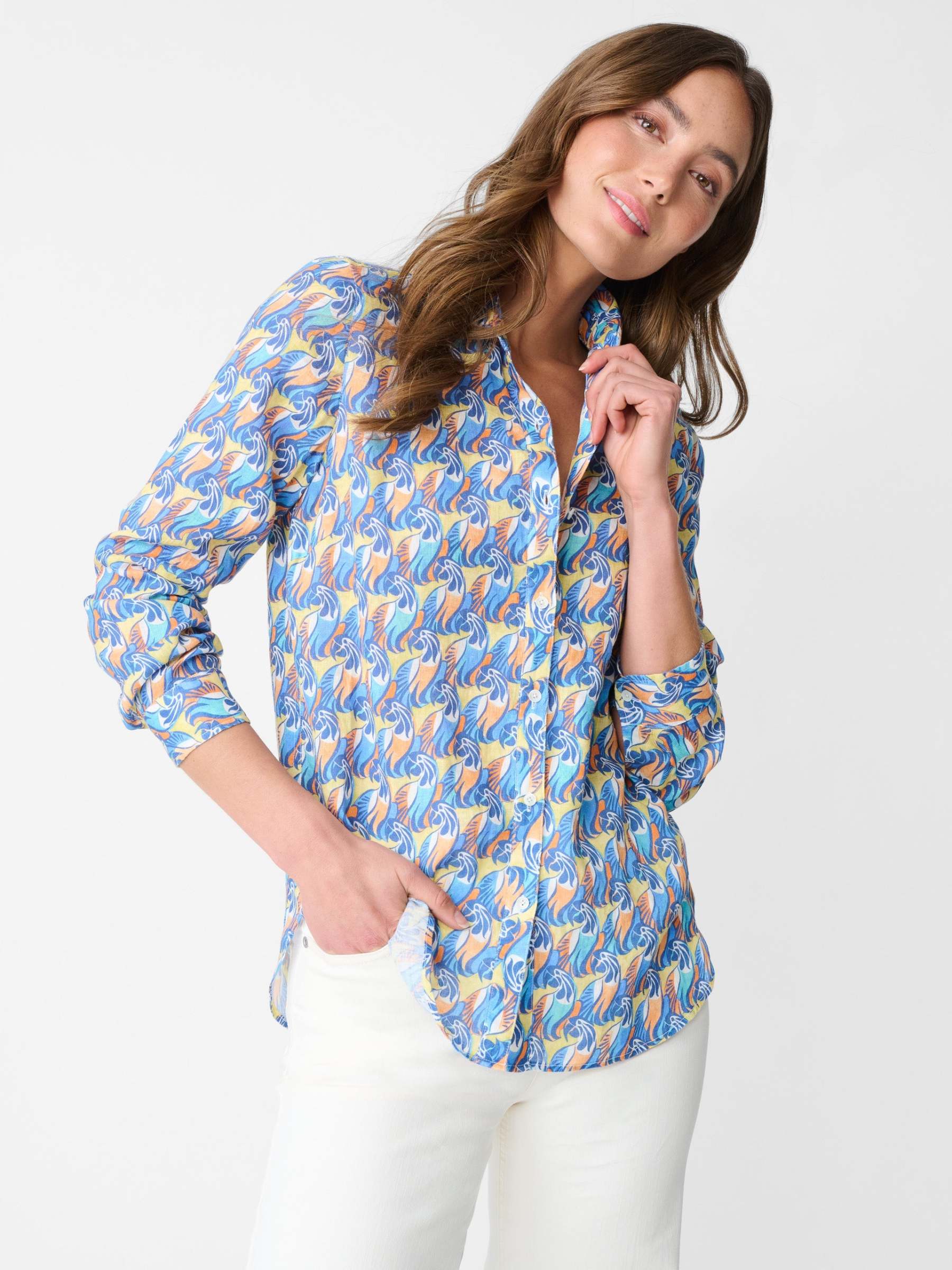 Britt Linen Shirt in La Perruche-New Feature DemoNew Feature Demo