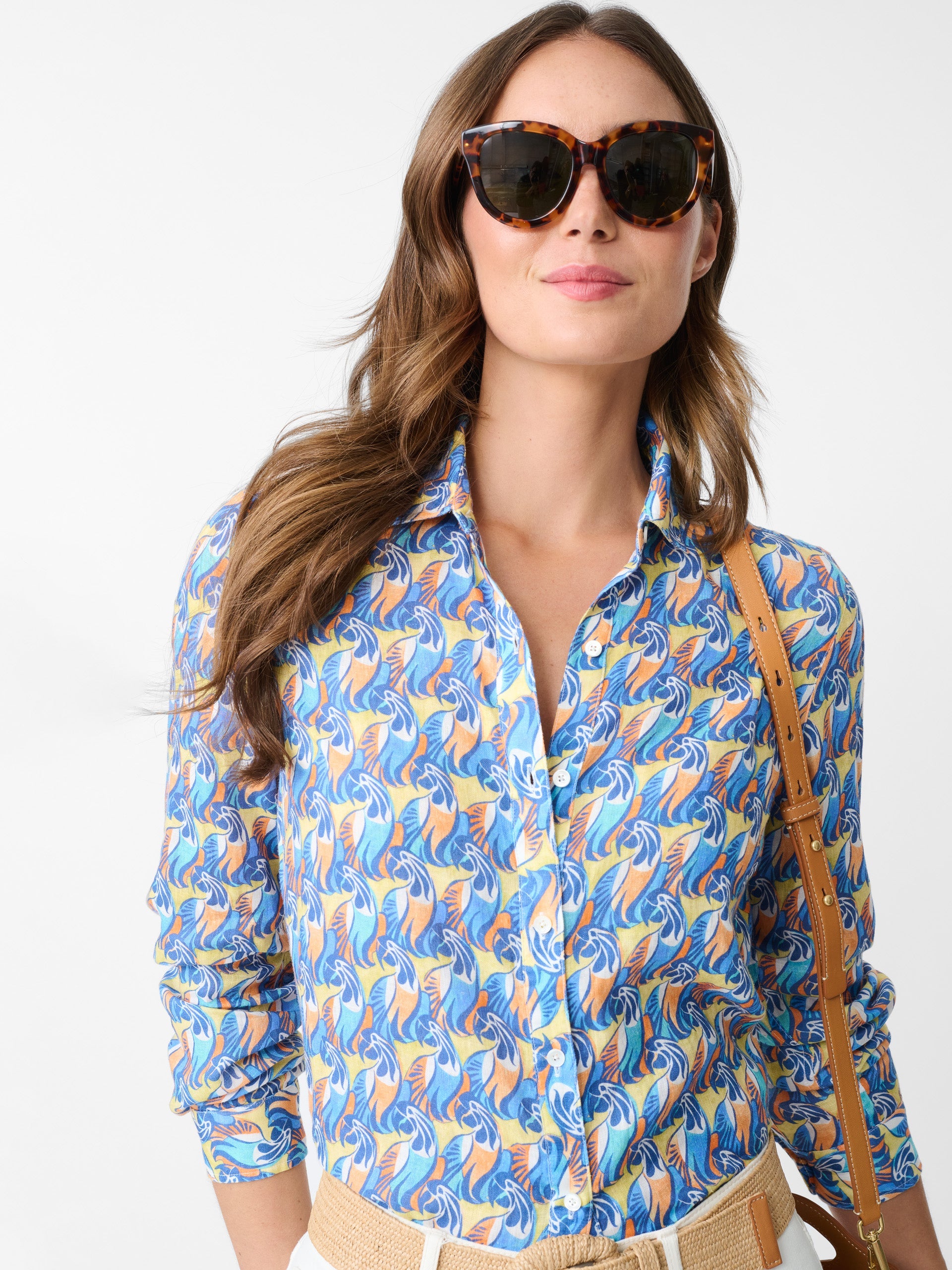 Britt Linen Shirt in La Perruche-New Feature DemoNew Feature Demo