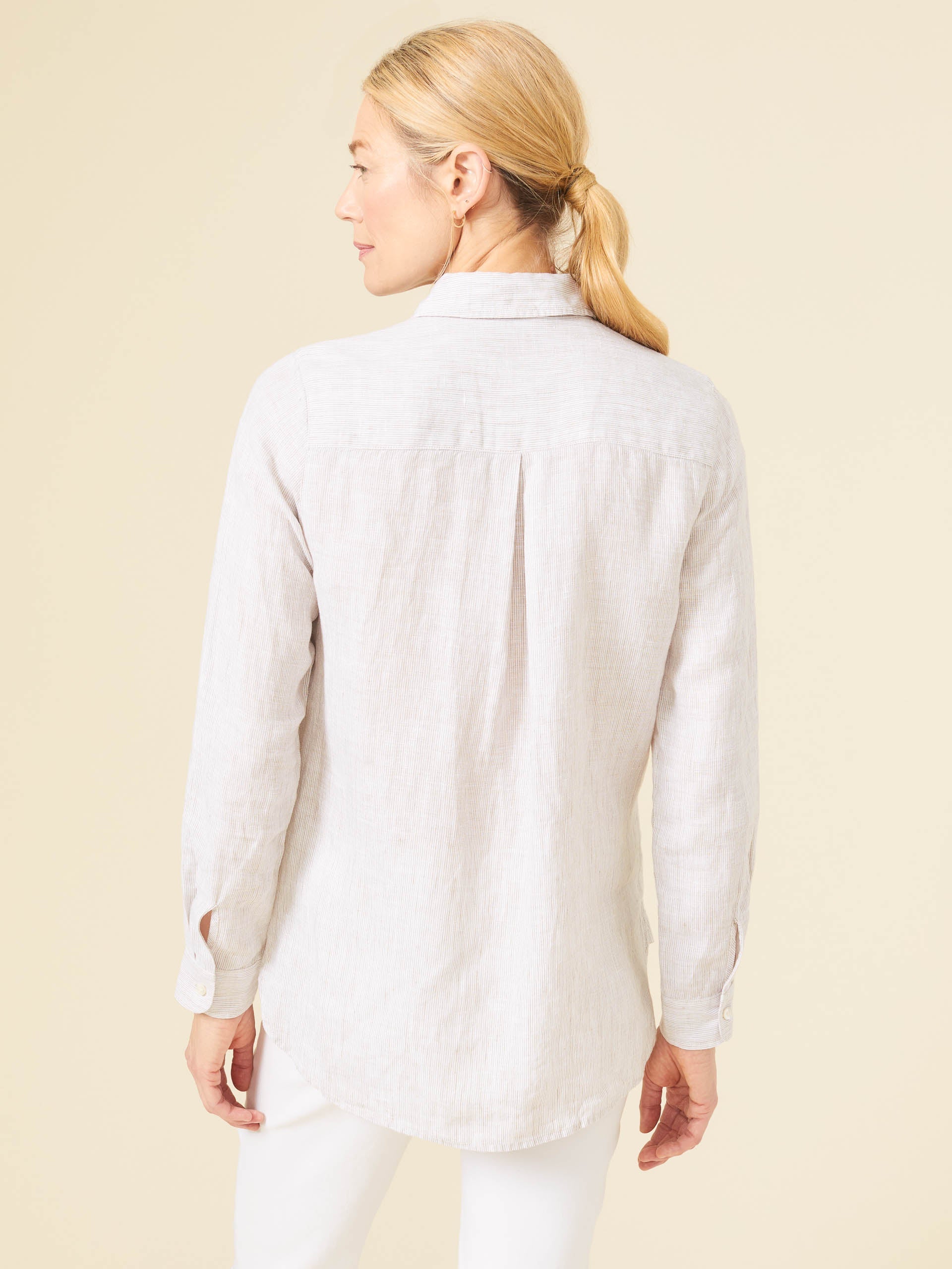 Britt Linen Shirt in Stripe-New Feature DemoNew Feature Demo