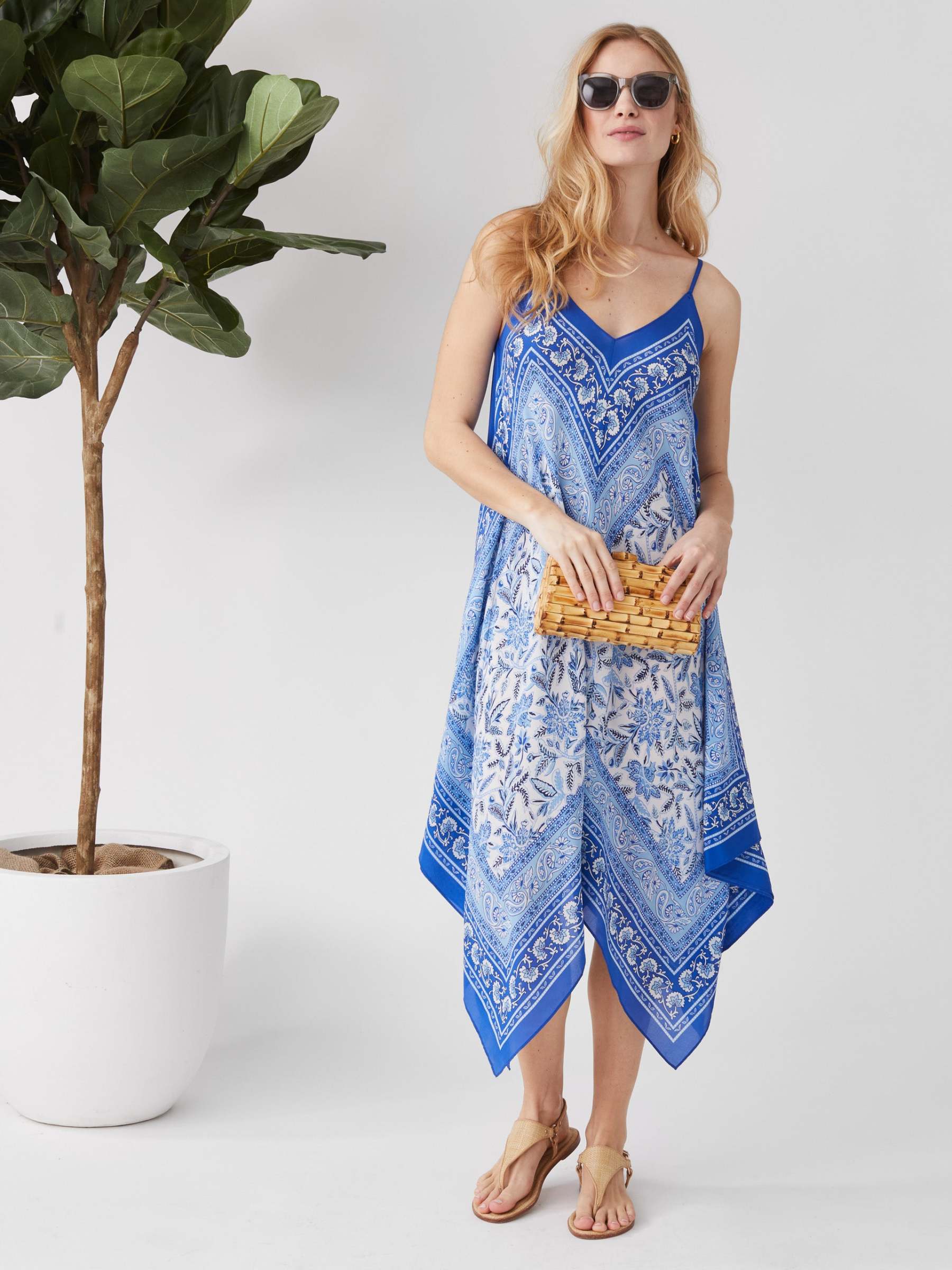 Caprice Silk Dress in Sunset Soiree Oblong-New Feature DemoNew Feature Demo