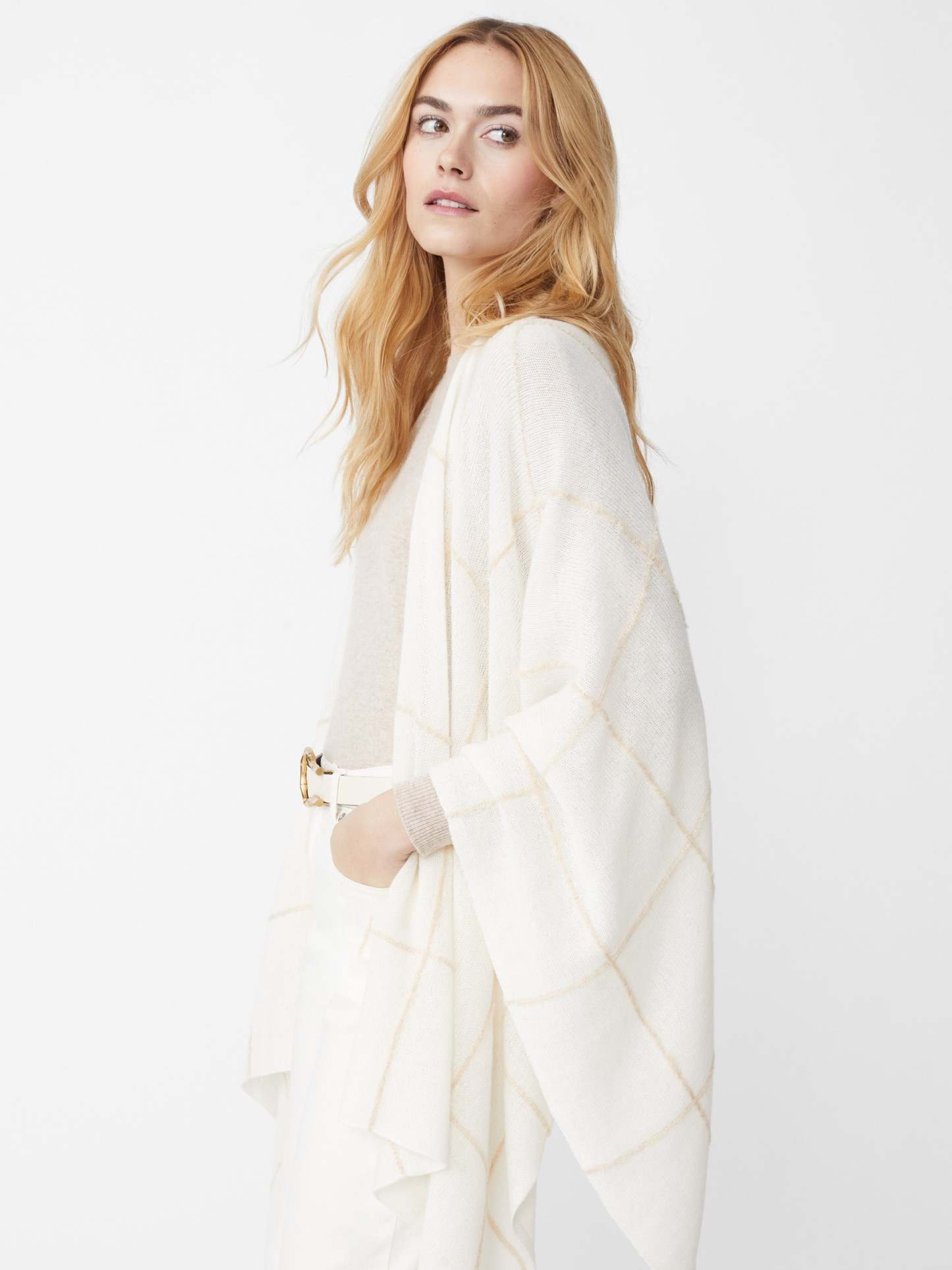 Chantal Cashmere Wrap in Window Pane-New Feature DemoNew Feature Demo