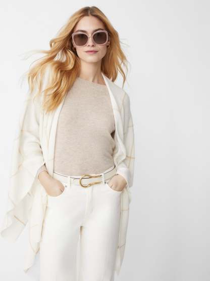 Chantal Cashmere Wrap in Window Pane-New Feature DemoNew Feature Demo