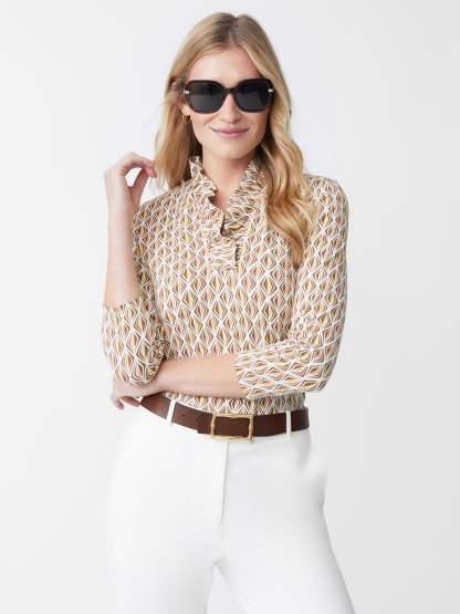 Durham Ruffle Top in Angle Stripe-New Feature DemoNew Feature Demo