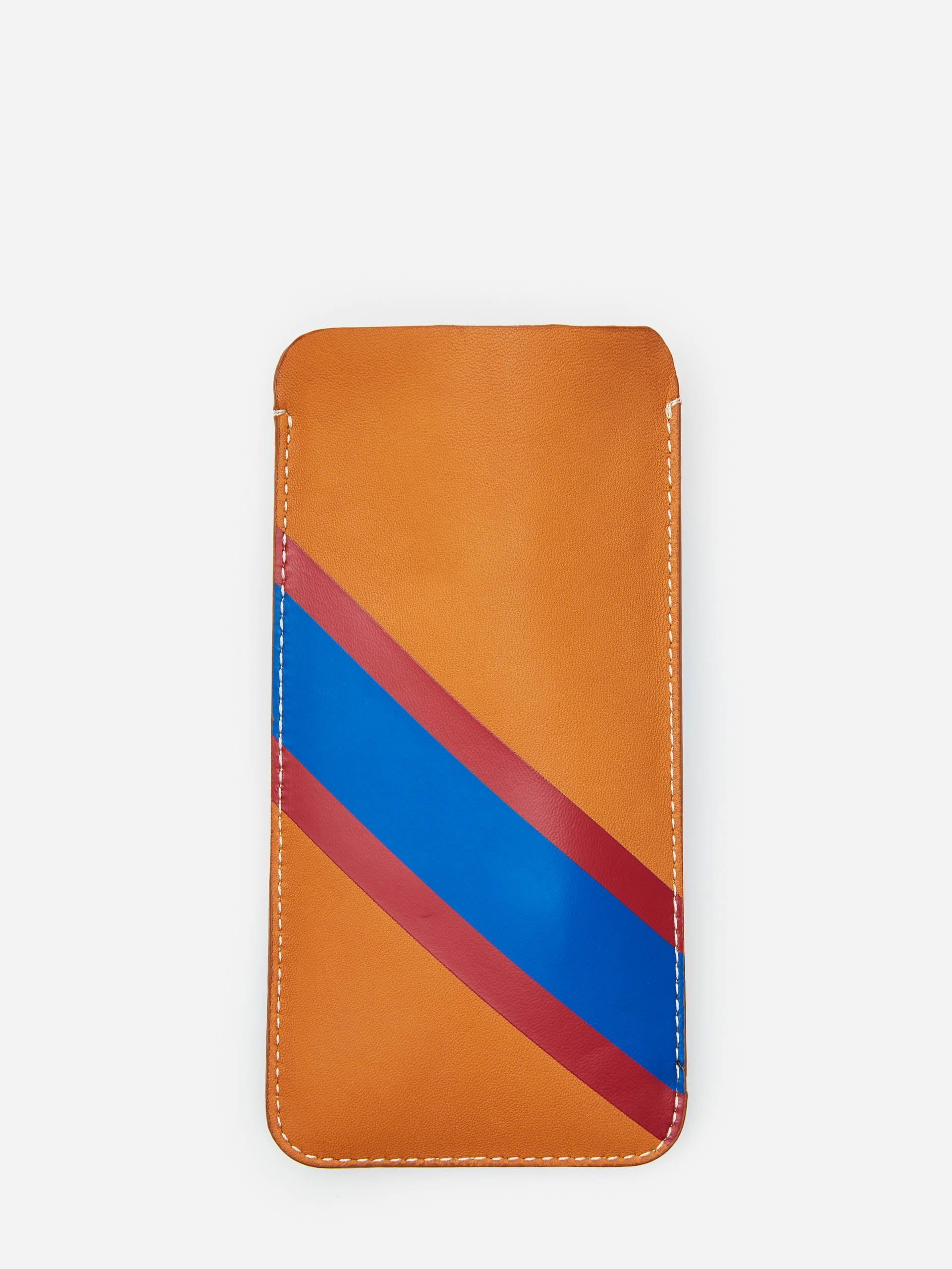 Leather Eyewear Case in Fall Multi Stripes-New Feature DemoNew Feature Demo