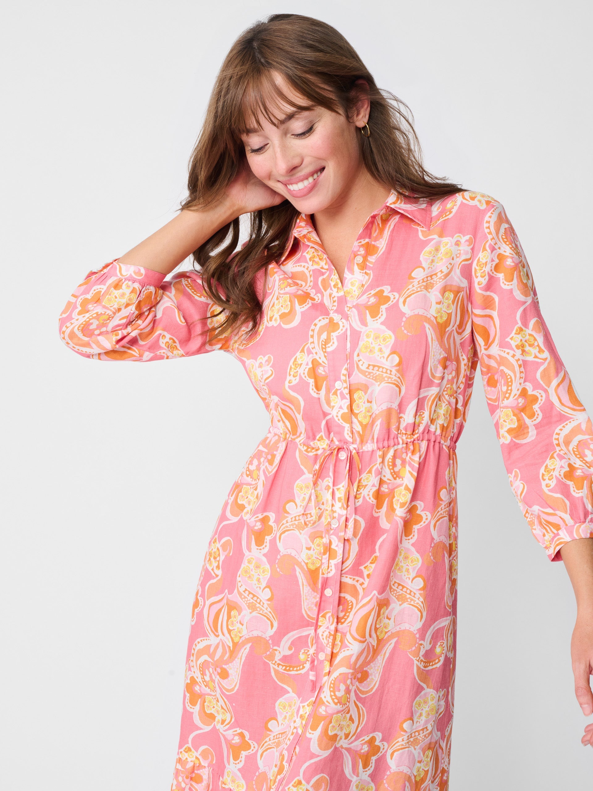 Foley Linen Dress in Trinidad Abstract-New Feature DemoNew Feature Demo