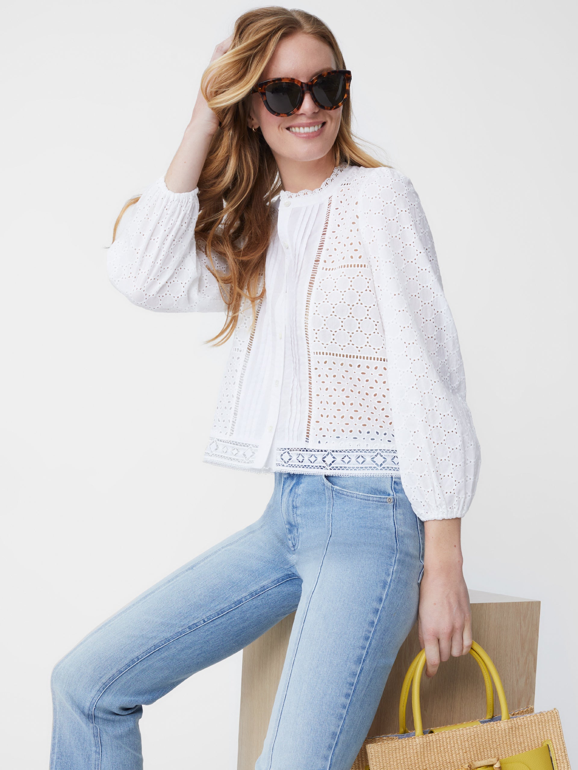 Francoise Eyelet Blouse-New Feature DemoNew Feature Demo