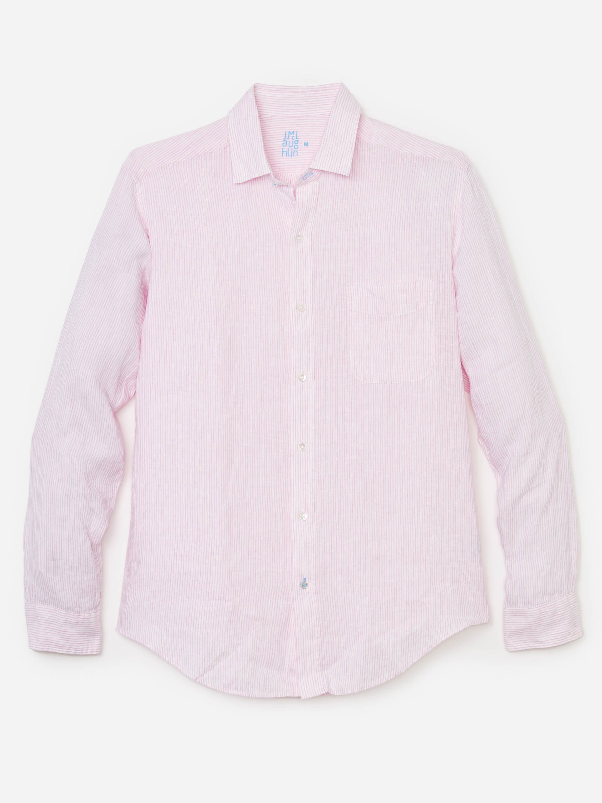 Gramercy Classic Fit Linen Shirt in Fineline-New Feature DemoNew Feature Demo