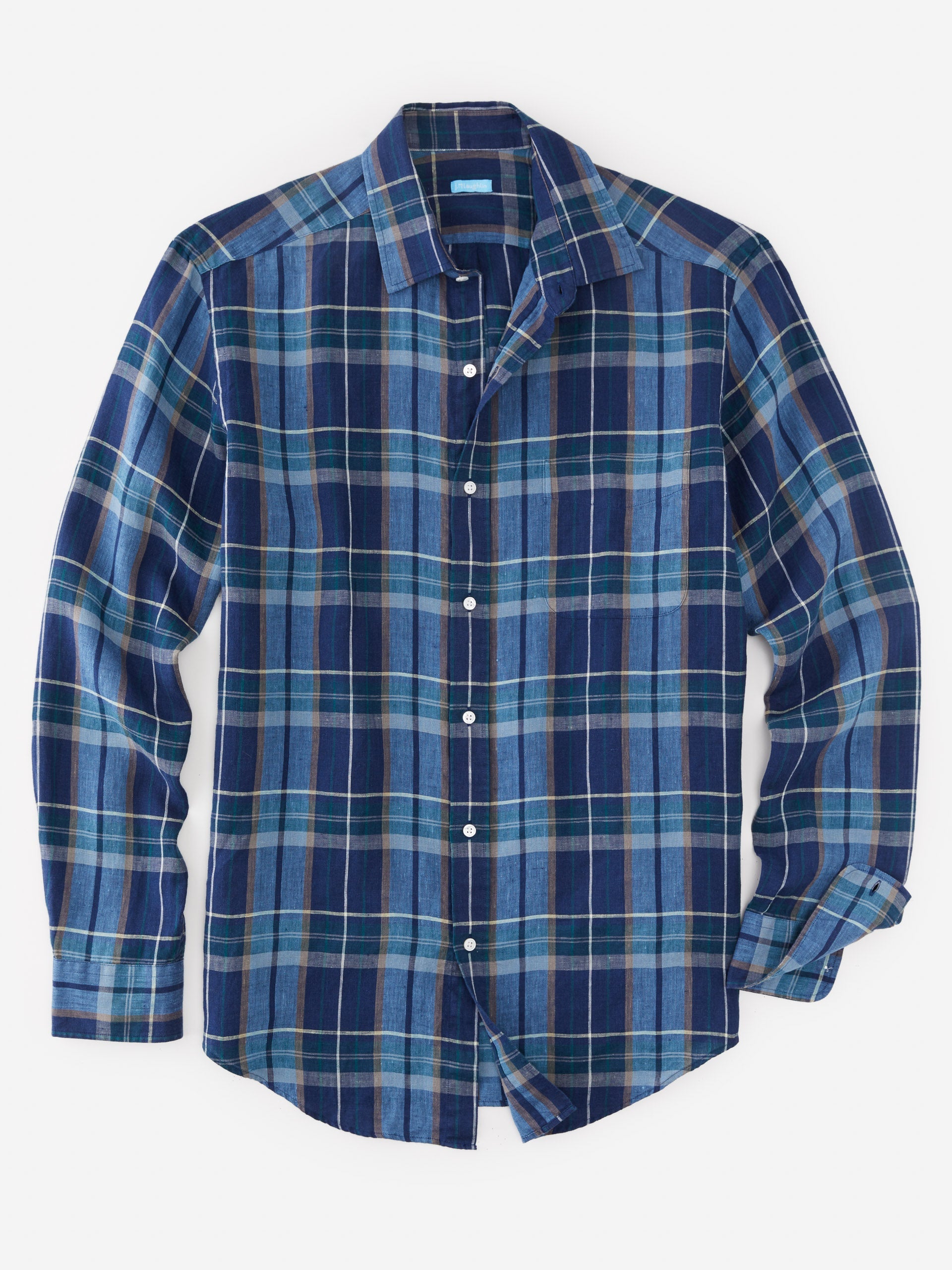 Gramercy Classic Fit Linen Shirt in Plaid-New Feature DemoNew Feature Demo