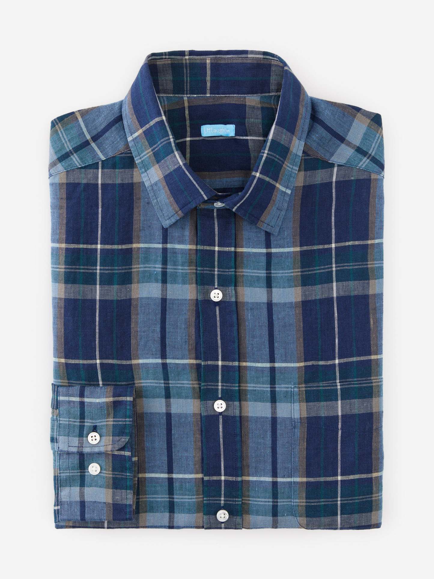 Gramercy Classic Fit Linen Shirt in Plaid-New Feature DemoNew Feature Demo