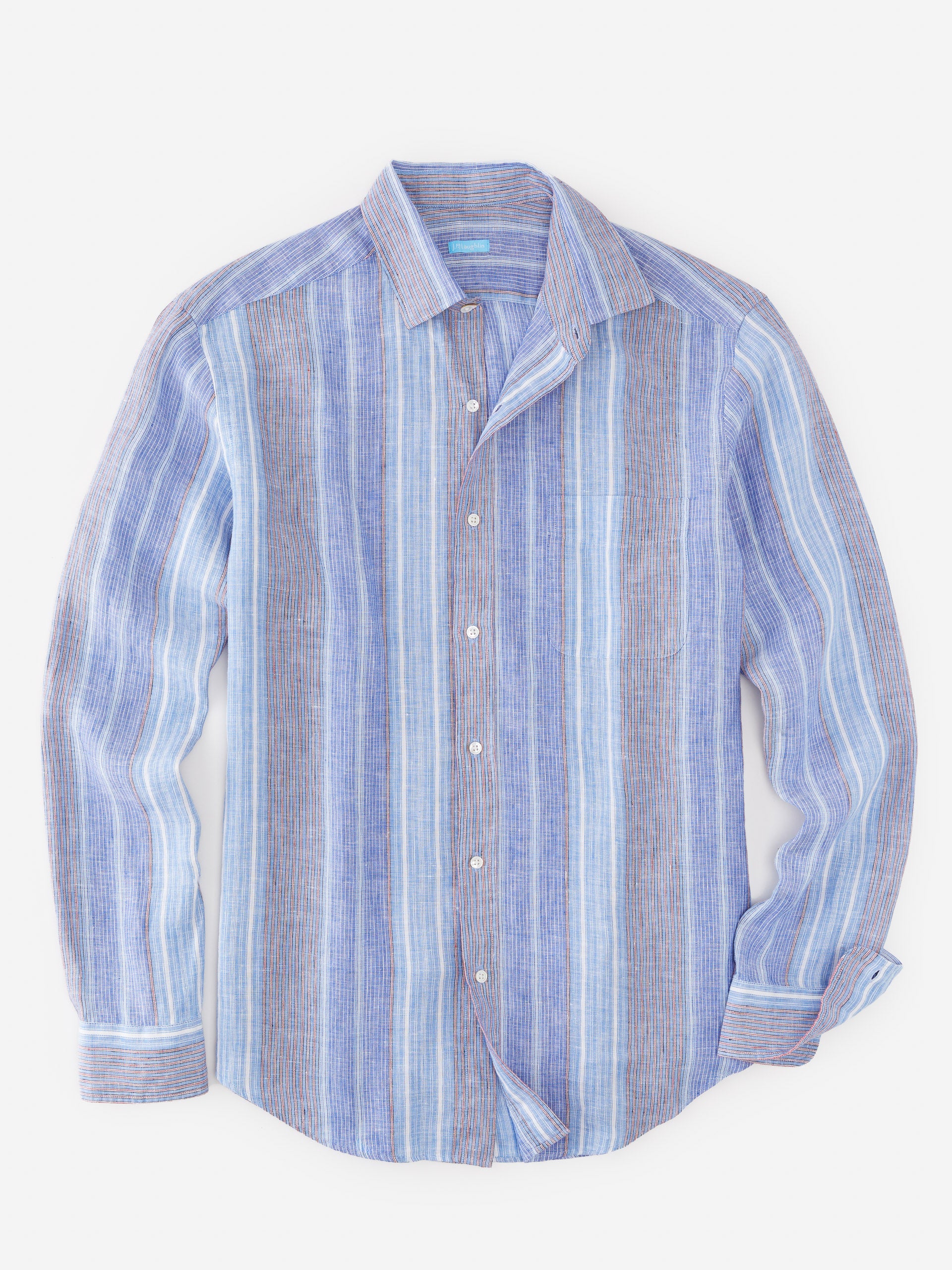 Gramercy Classic Fit Linen Shirt in Multi Stripe-New Feature DemoNew Feature Demo