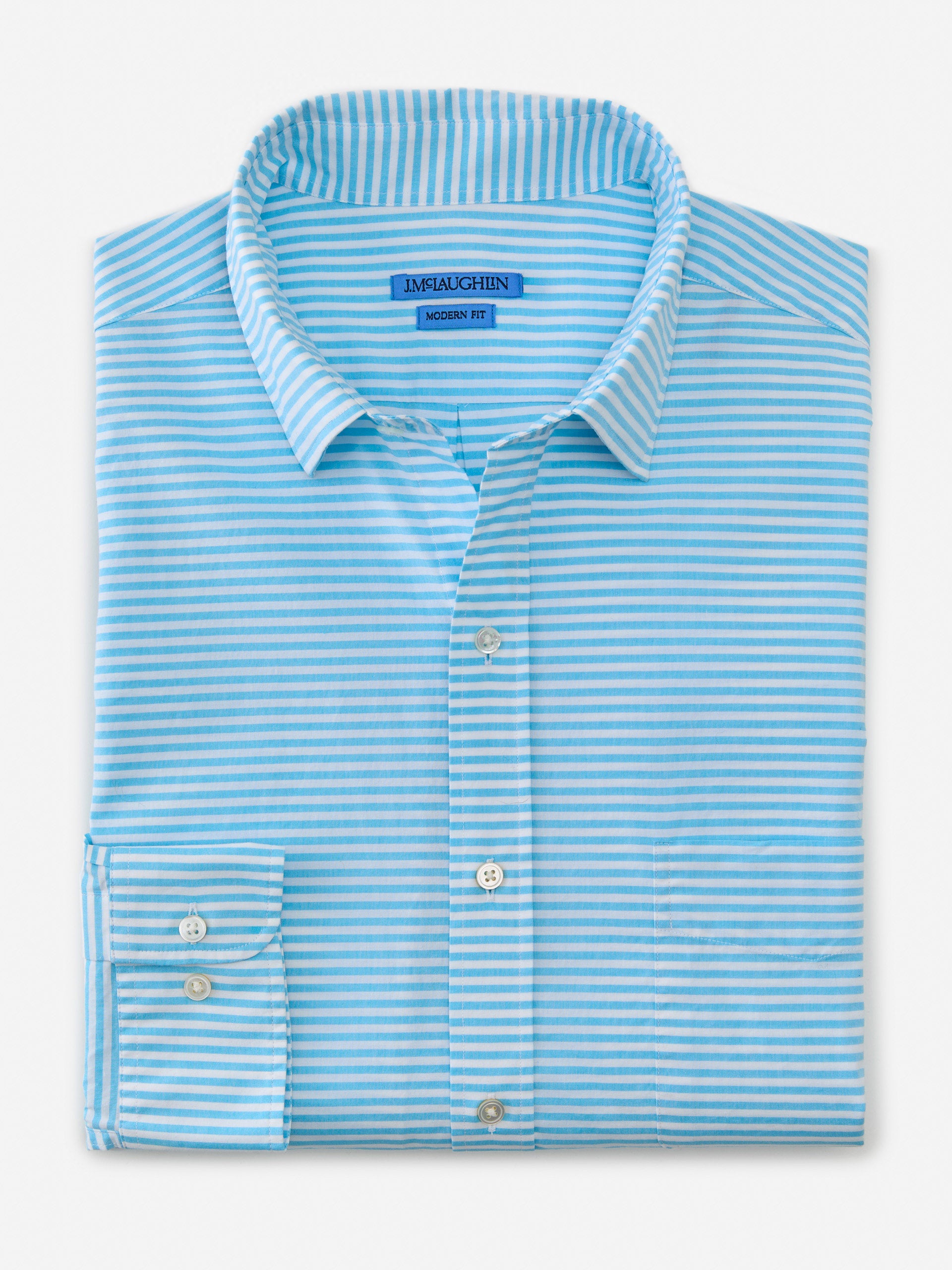 Gramercy Modern Fit Shirt in Horizontal Stripe-New Feature DemoNew Feature Demo