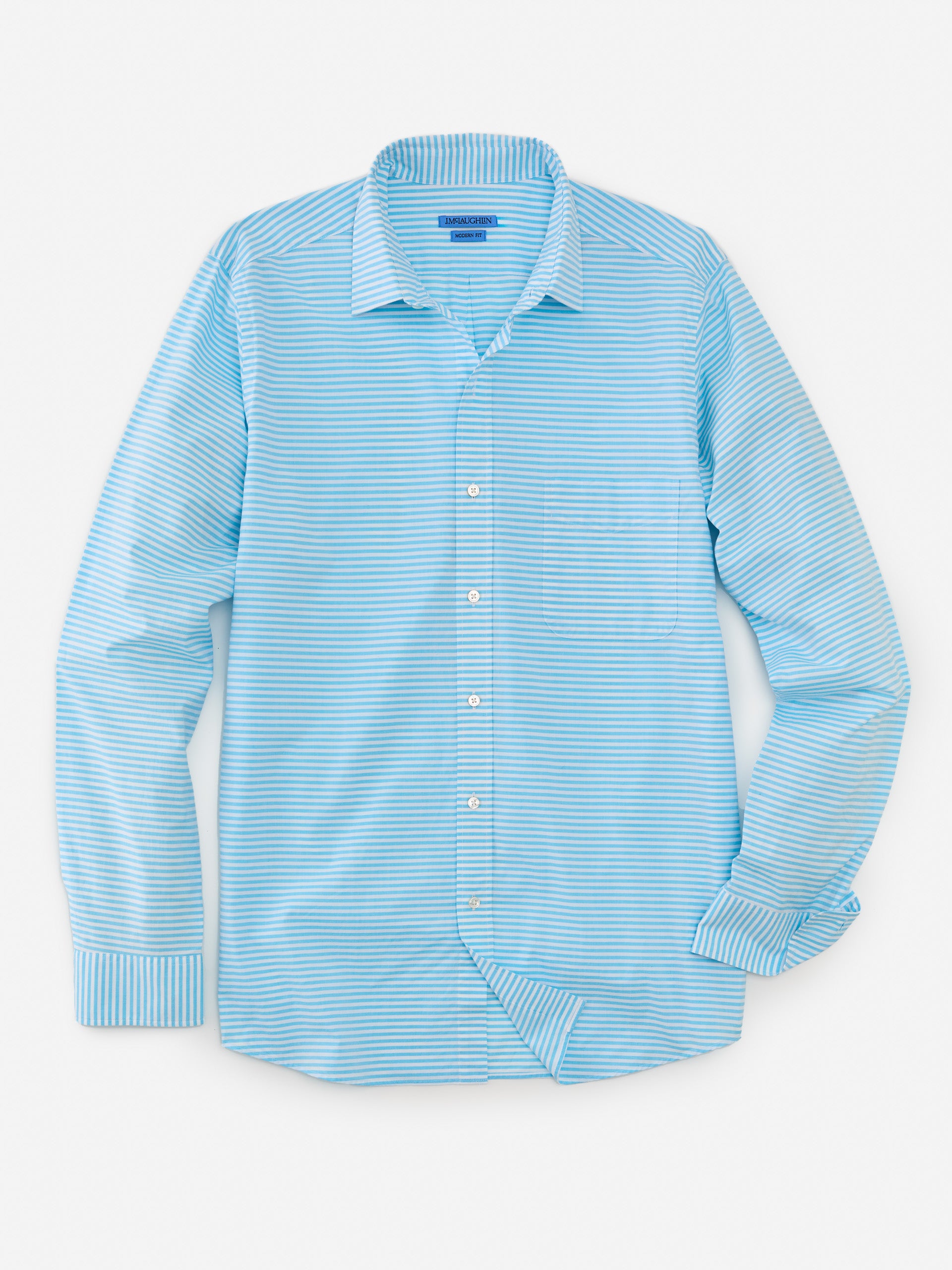 Gramercy Modern Fit Shirt in Horizontal Stripe-New Feature DemoNew Feature Demo
