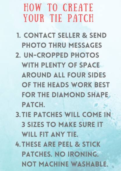 Custom Photo Patch for ties, bowties, gifts, tie patch, grandpa, wedding, father of the bride, father's day, micro wedding, anniversary, dad-New Feature Demo