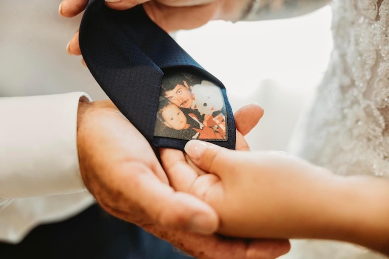 Custom Photo Patch for ties, bowties, gifts, tie patch, grandpa, wedding, father of the bride, father's day, micro wedding, anniversary, dad-New Feature Demo