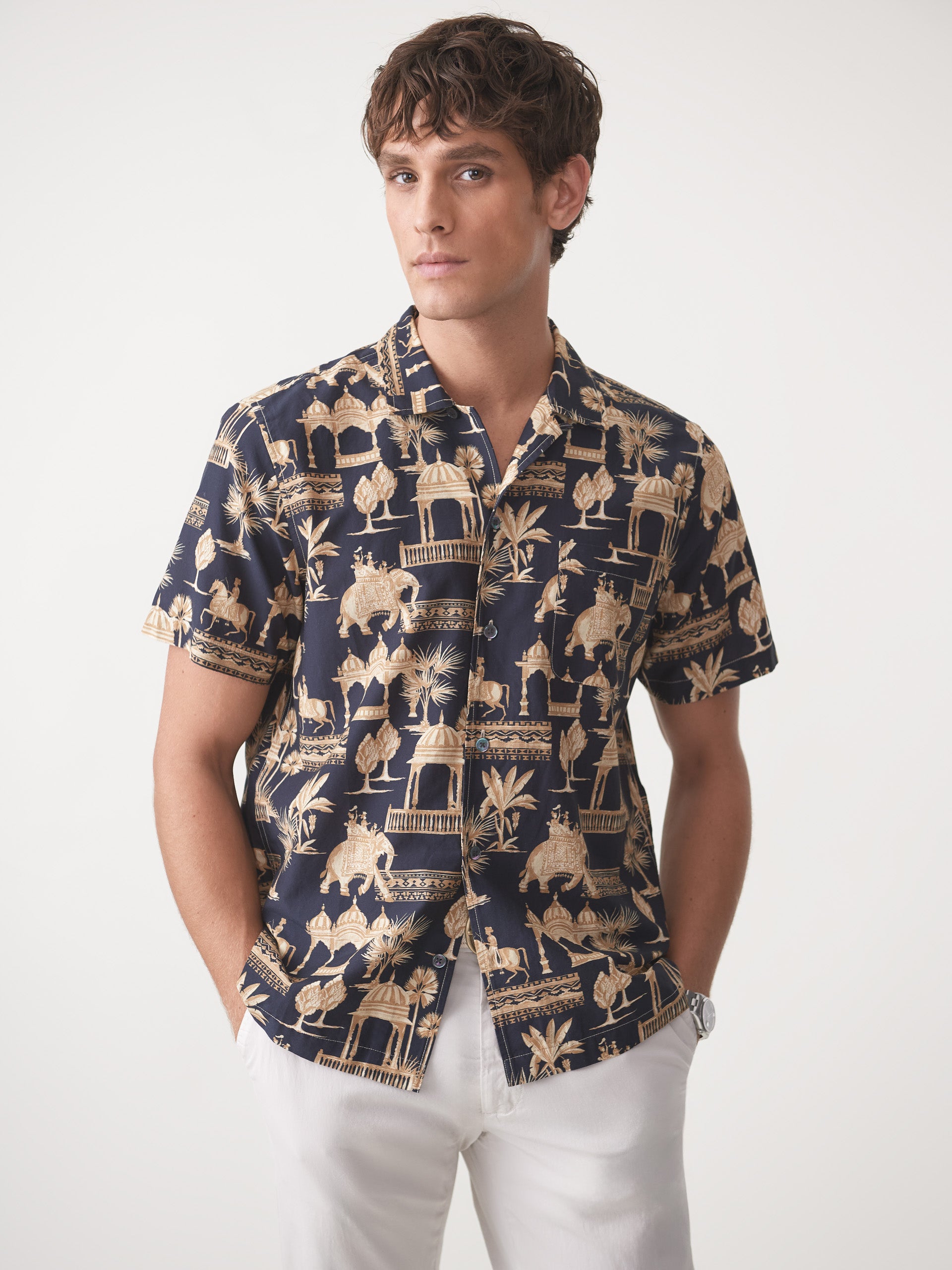 Irons Silk Blend Shirt in Desert Toile-New Feature DemoNew Feature Demo