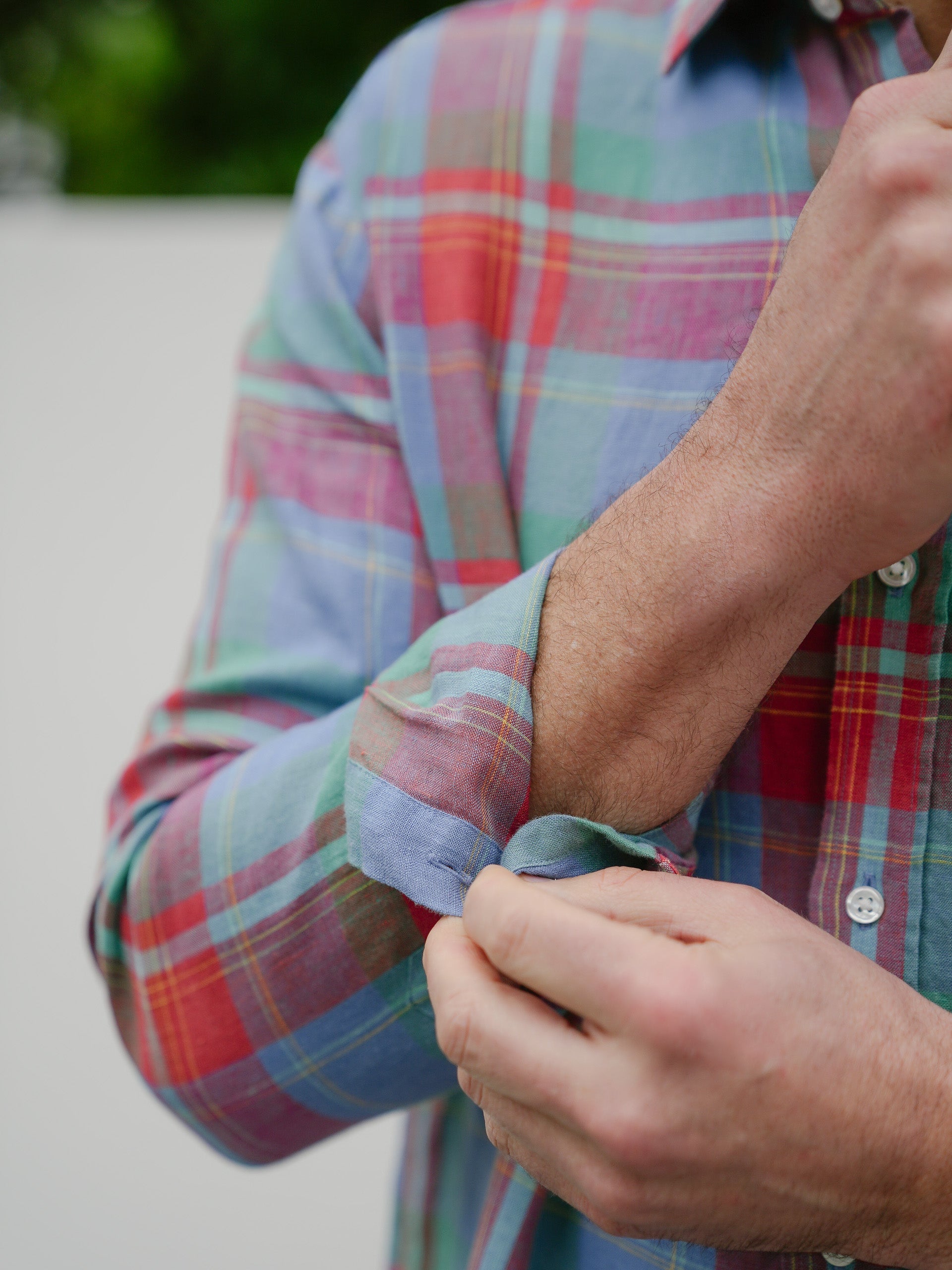 Gramercy Classic Fit Linen Shirt in Plaid-New Feature DemoNew Feature Demo