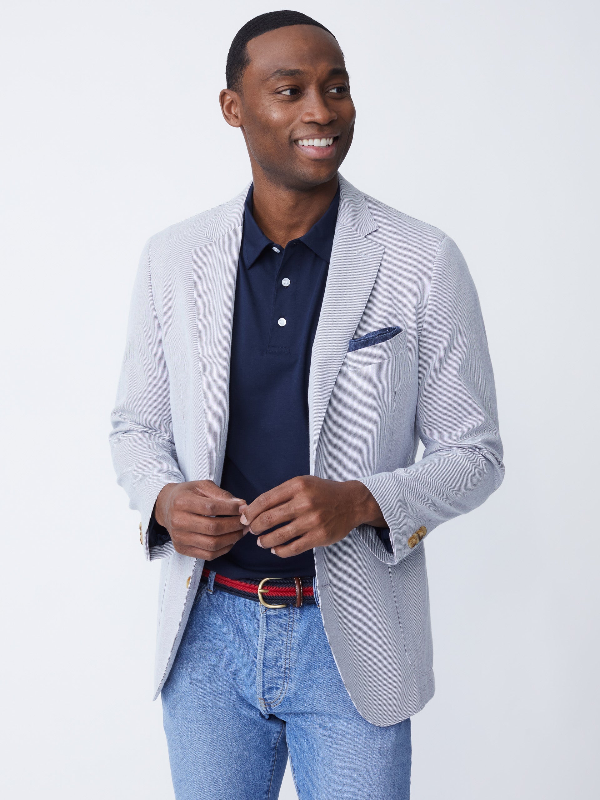 Lisbon Blazer in Pinstripe-New Feature DemoNew Feature Demo