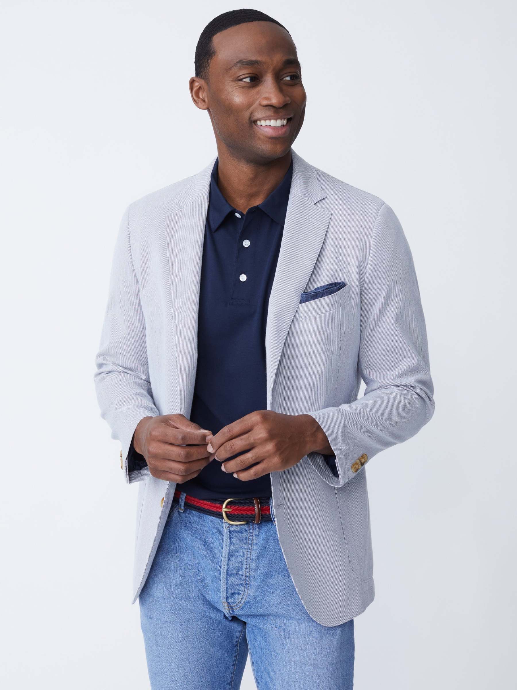 Lisbon Blazer in Pinstripe-New Feature DemoNew Feature Demo