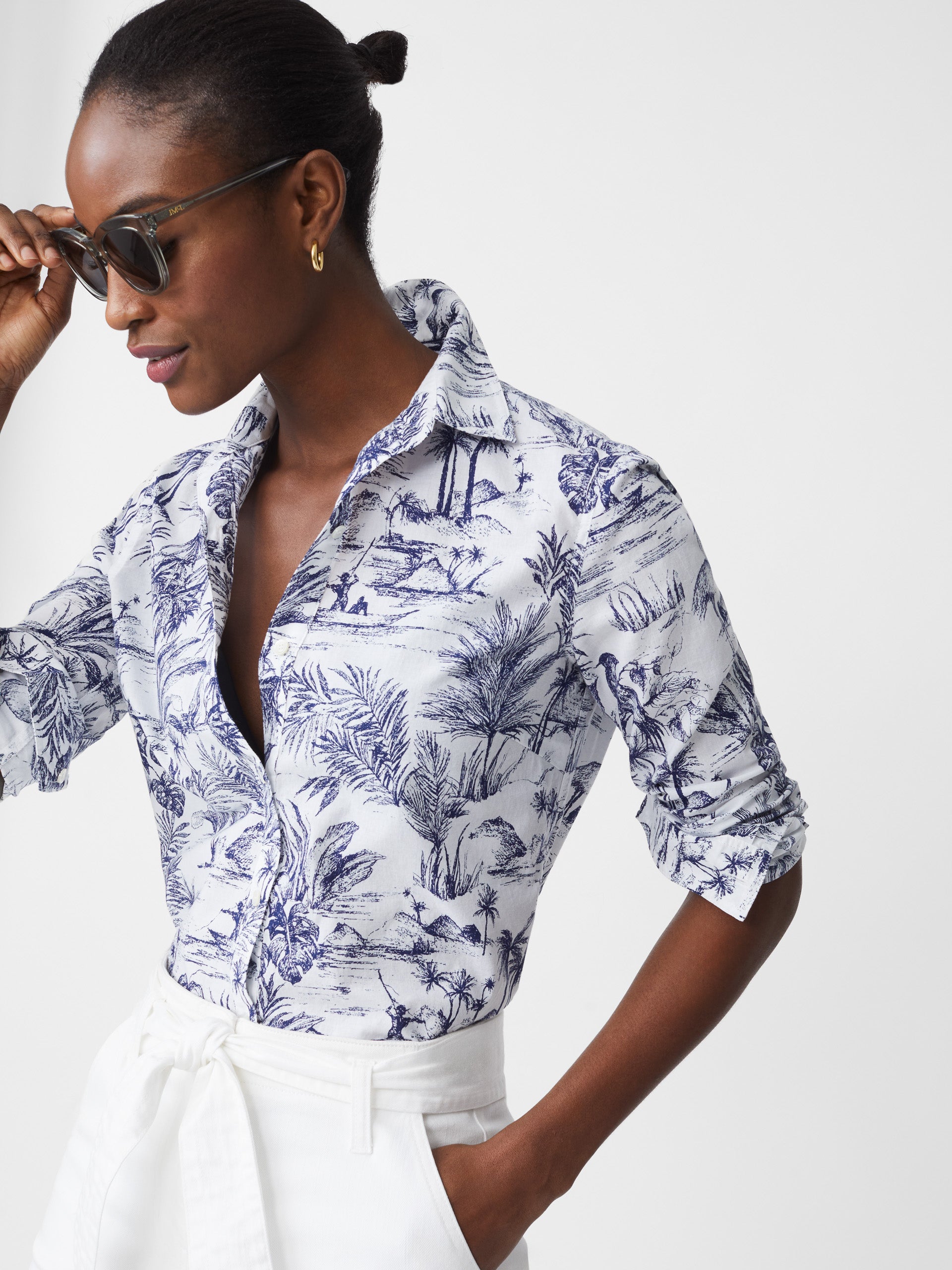 Lois Shirt in Heron Toile-New Feature DemoNew Feature Demo