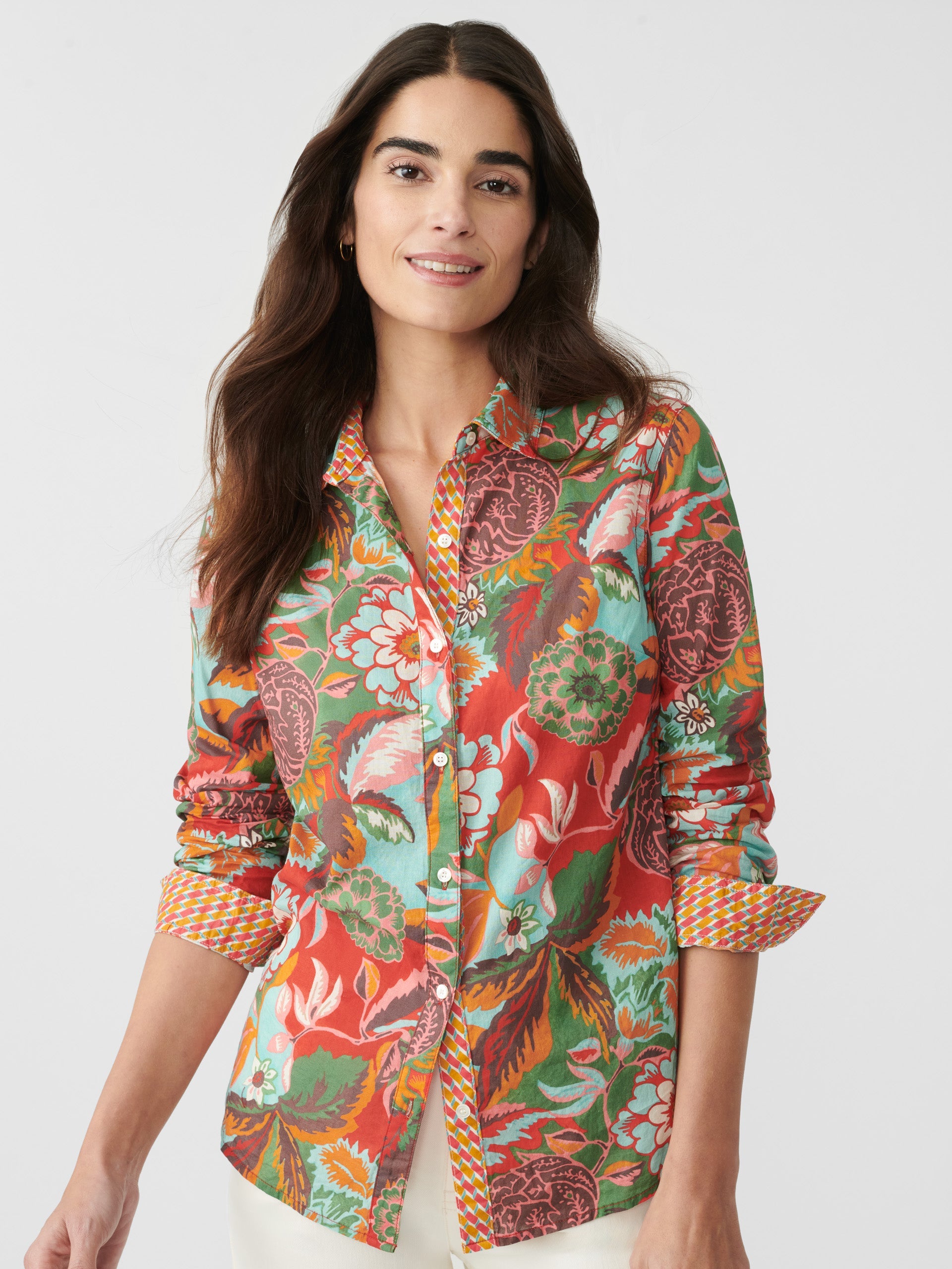 Lois Shirt in Terra Blossom Geo-New Feature DemoNew Feature Demo
