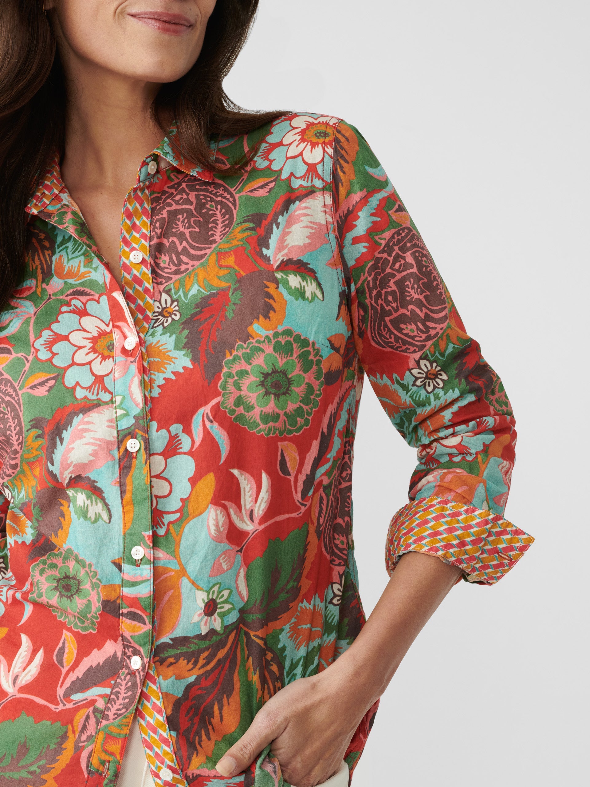 Lois Shirt in Terra Blossom Geo-New Feature DemoNew Feature Demo