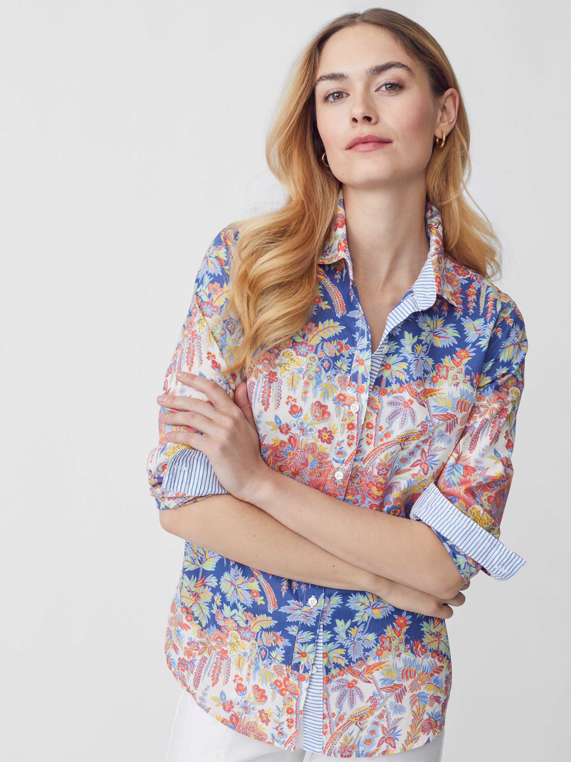 Lois Shirt in Wild Wallflower Stripe-New Feature DemoNew Feature Demo